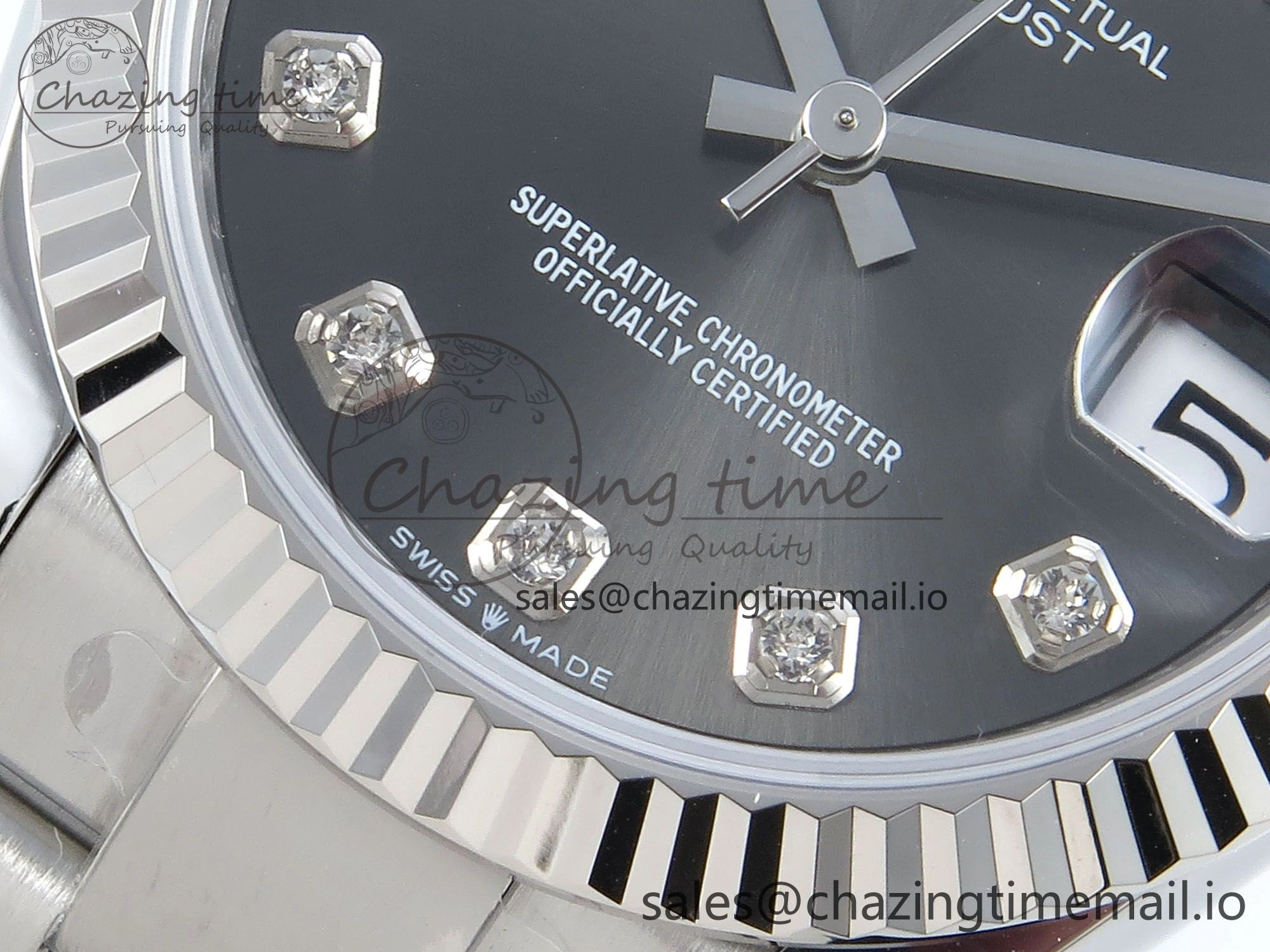 DateJust 31 278274 ARF 1:1 Best Edition 904L Steel Gray Diamonds Dial on SS Oyster Bracelet ETA 2688