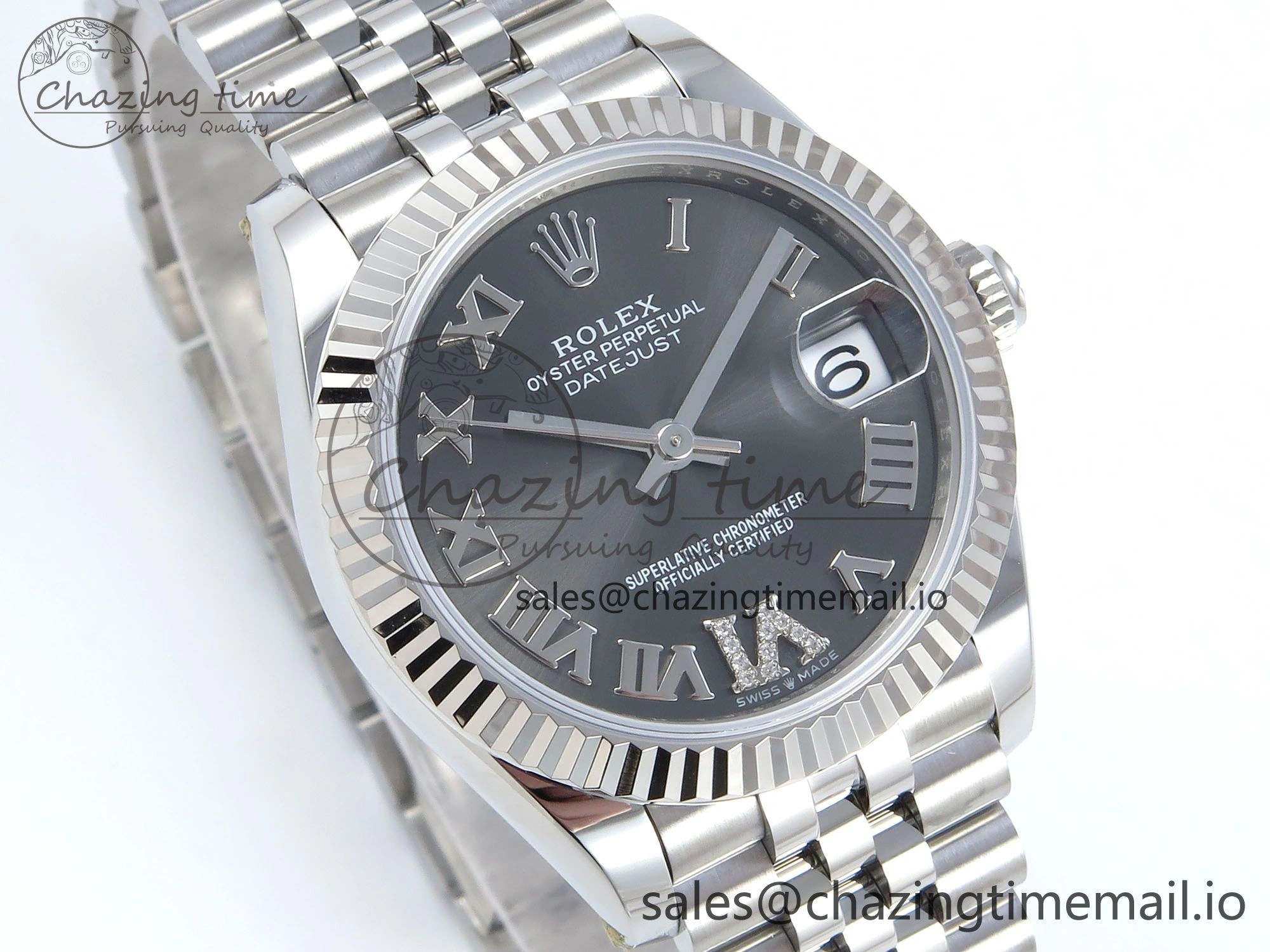 DateJust 31 278274 ARF 1:1 Best Edition 904L Steel Gray Roman Diamonds Dial on SS Jubilee Bracelet ETA 2688