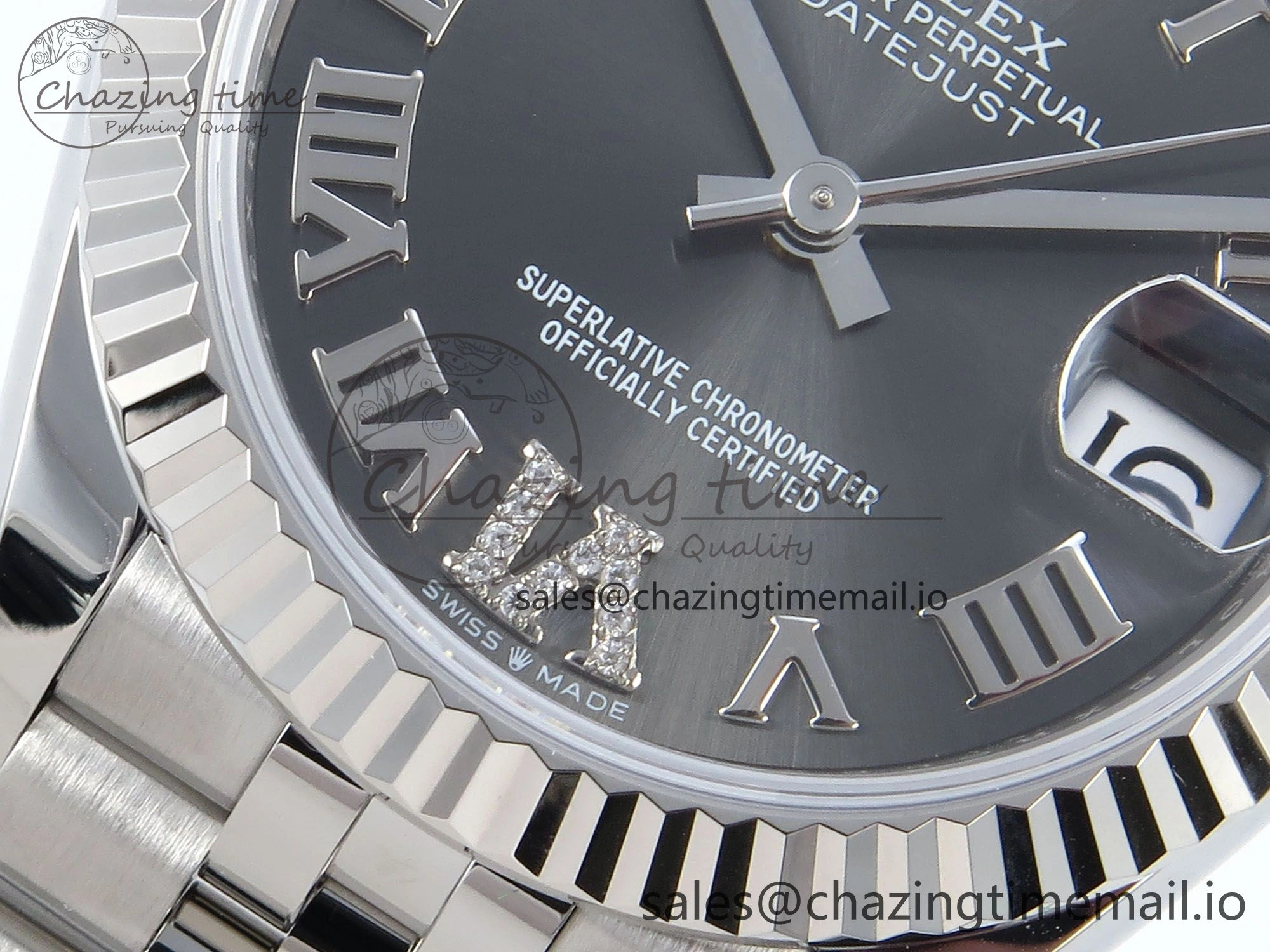 DateJust 31 278274 ARF 1:1 Best Edition 904L Steel Gray Roman Diamonds Dial on SS Jubilee Bracelet ETA 2688
