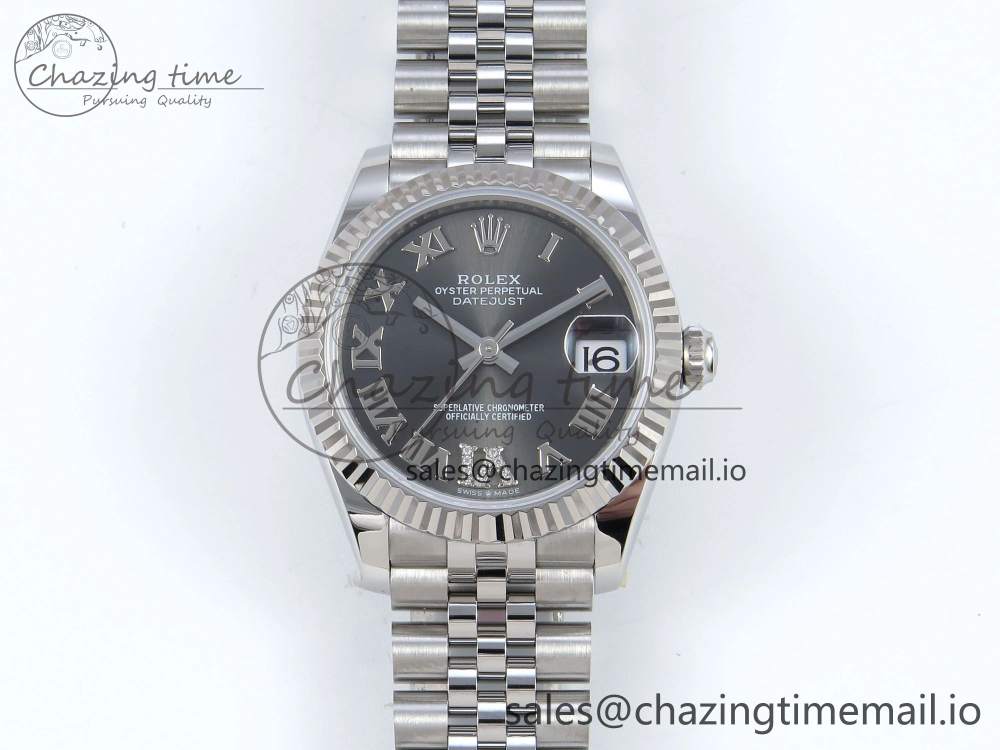 DateJust 31 278274 ARF 1:1 Best Edition 904L Steel Gray Roman Diamonds Dial on SS Jubilee Bracelet ETA 2688