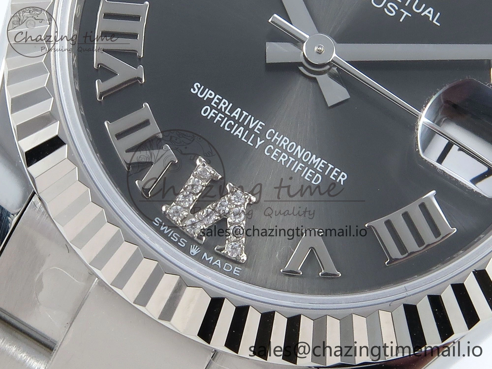 DateJust 31 278274 ARF 1:1 Best Edition 904L Steel Gray Roman Diamonds Dial on SS Oyster Bracelet ETA 2688