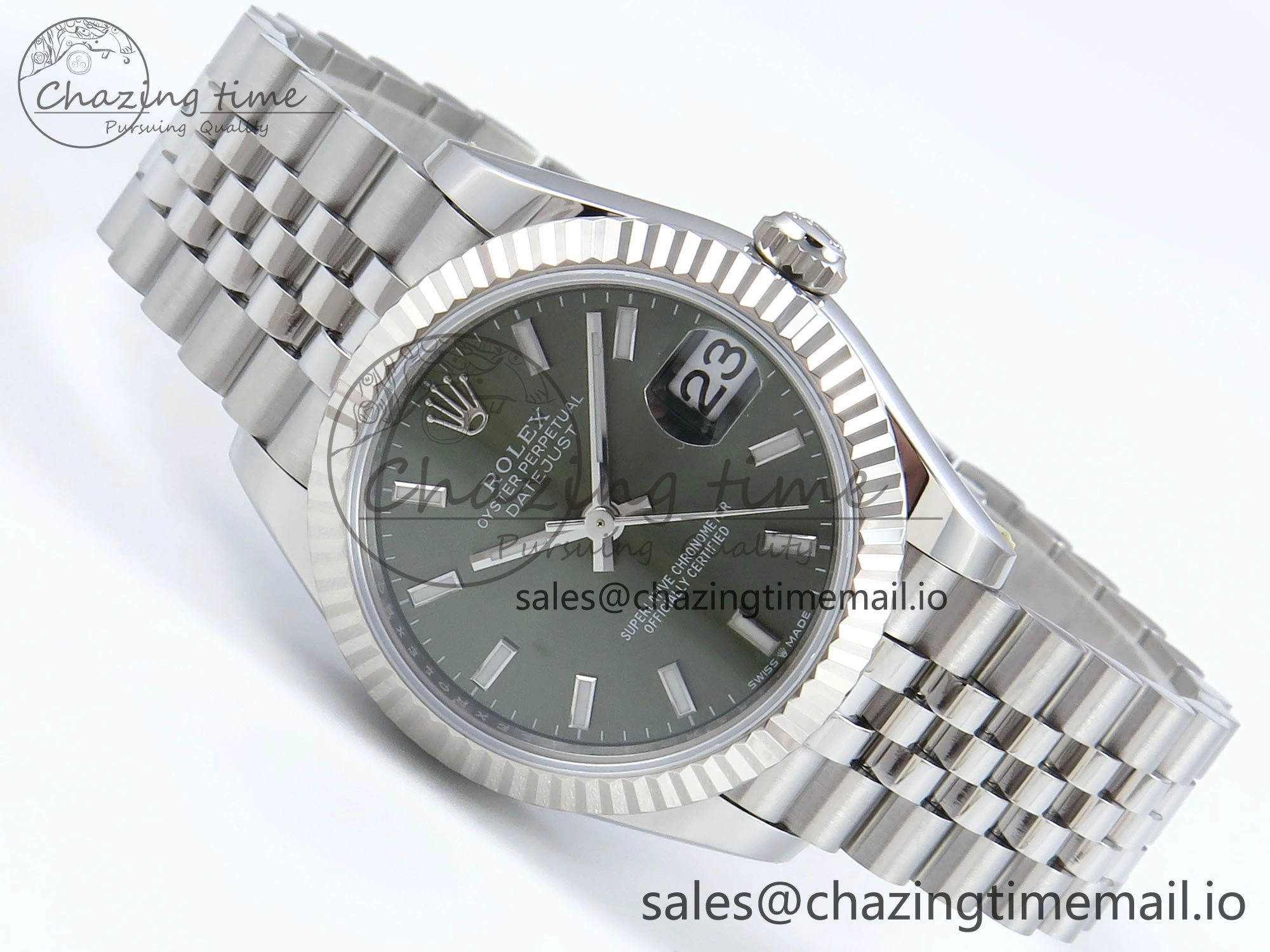 DateJust 31 278274 ARF 1:1 Best Edition 904L Steel Green Dial Stick Marker on SS Jubilee Bracelet ETA 2688