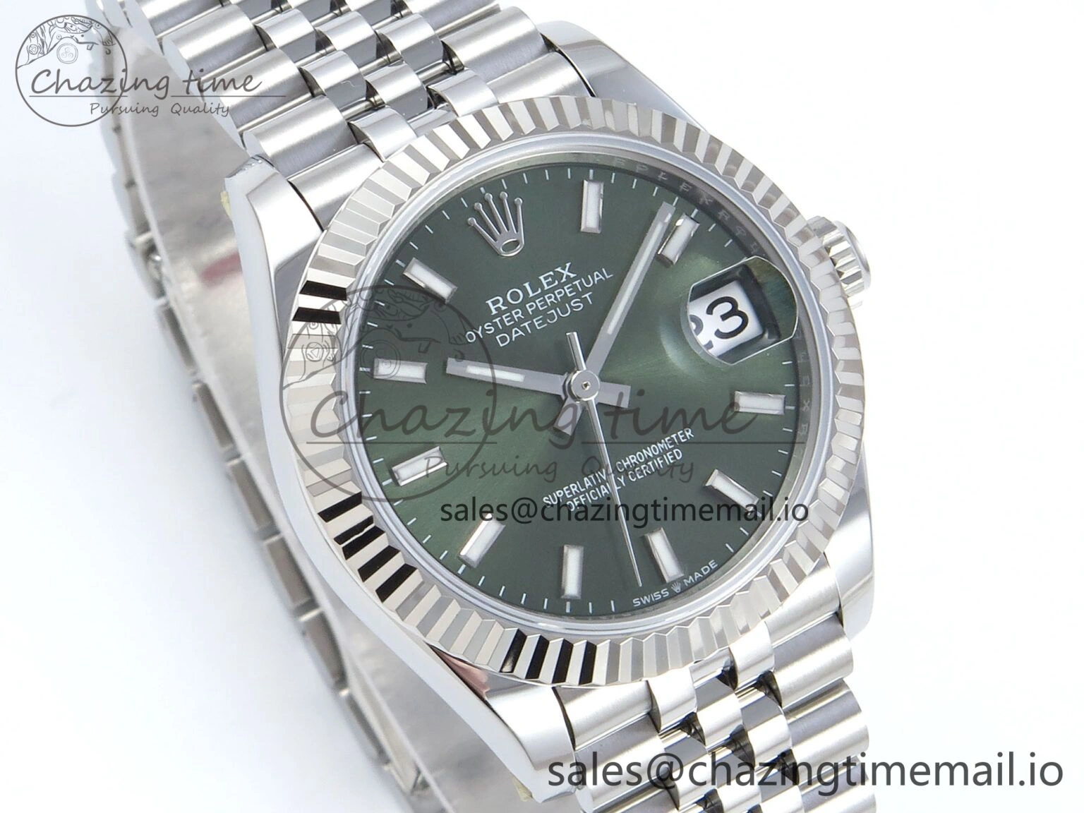 DateJust 31 278274 ARF 1:1 Best Edition 904L Steel Green Dial Stick Marker on SS Jubilee Bracelet ETA 2688