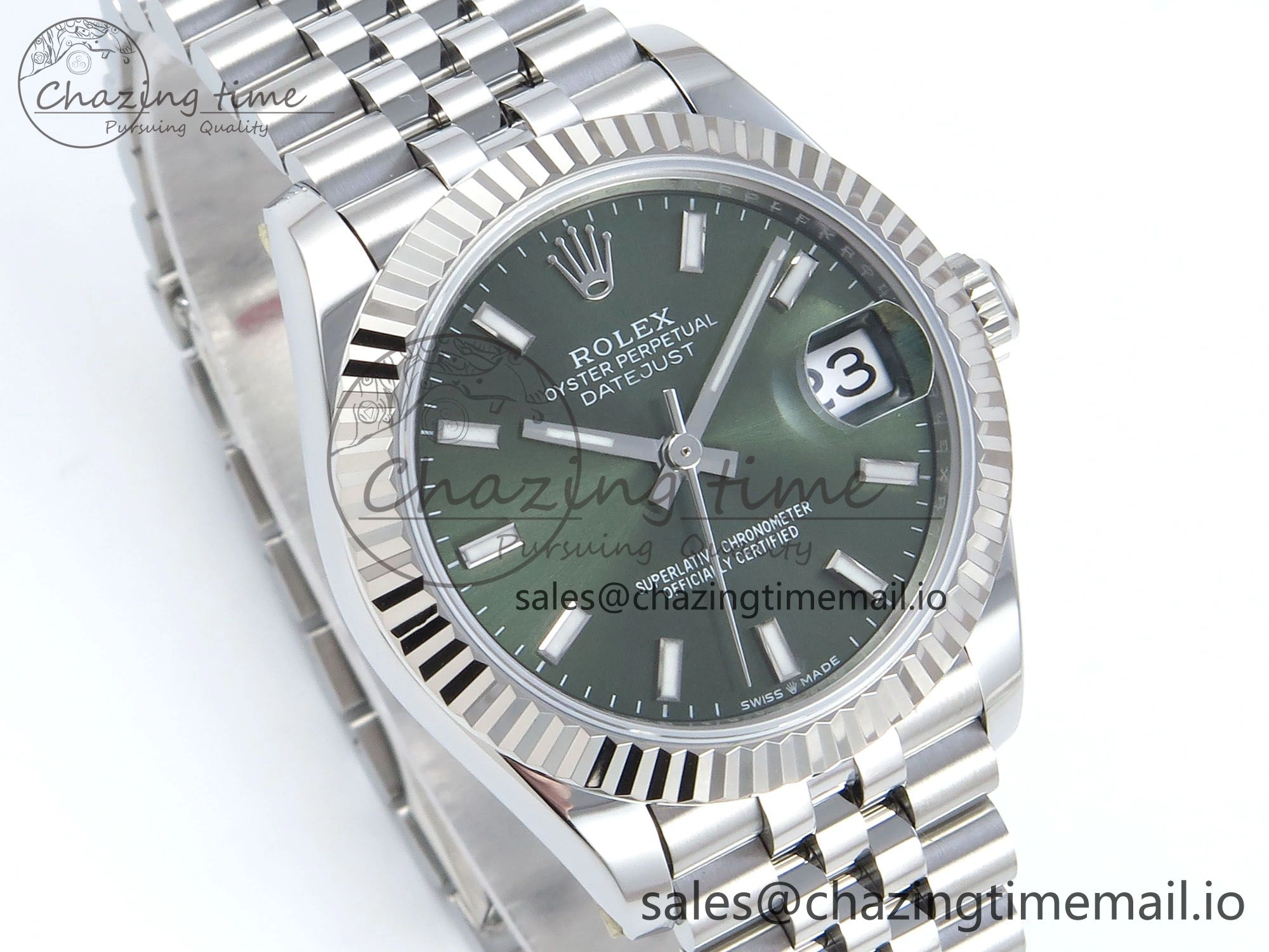 DateJust 31 278274 ARF 1:1 Best Edition 904L Steel Green Dial Stick Marker on SS Jubilee Bracelet ETA 2688