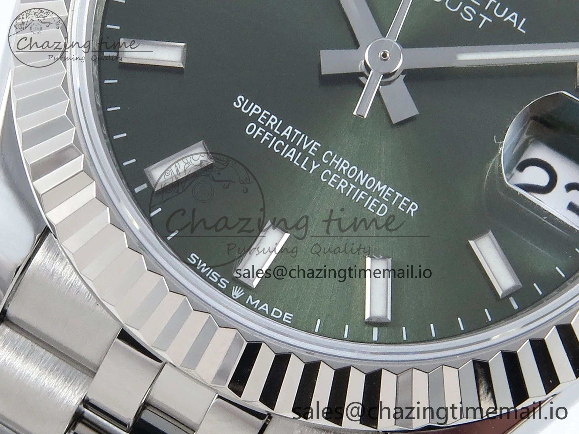 DateJust 31 278274 ARF 1:1 Best Edition 904L Steel Green Dial Stick Marker on SS Jubilee Bracelet ETA 2688