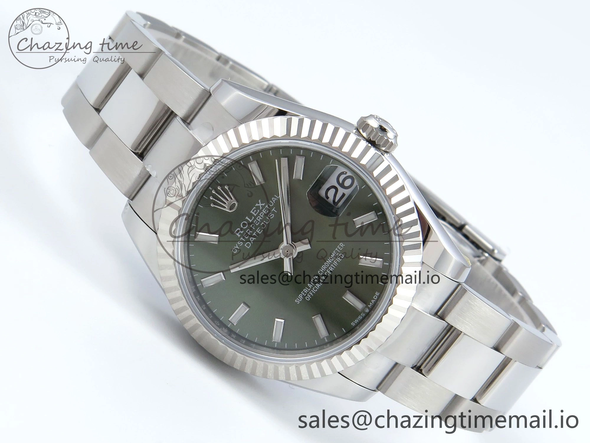 DateJust 31 278274 ARF 1:1 Best Edition 904L Steel Green Dial Stick Marker on SS Oyster Bracelet ETA 2688