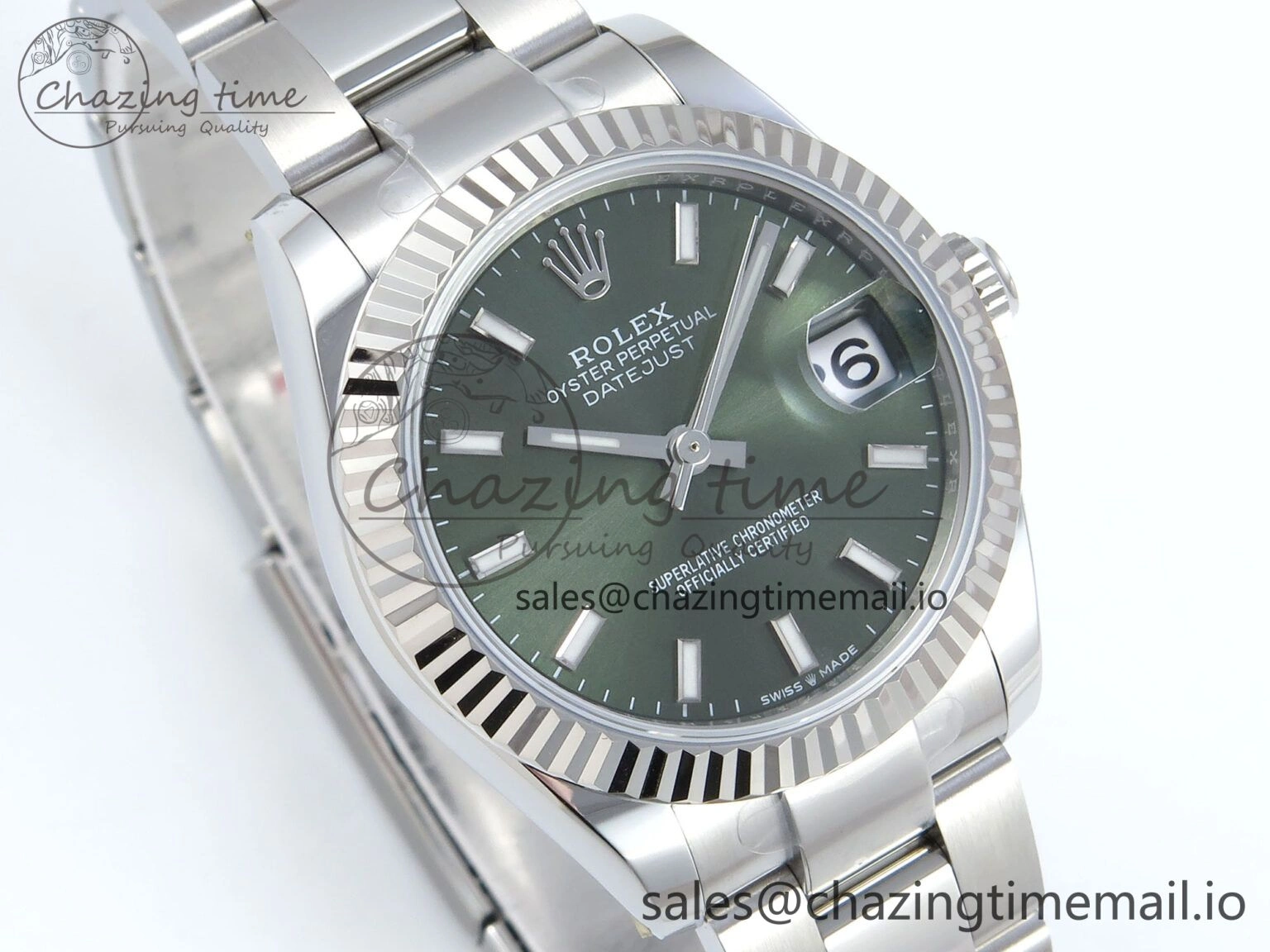 DateJust 31 278274 ARF 1:1 Best Edition 904L Steel Green Dial Stick Marker on SS Oyster Bracelet ETA 2688
