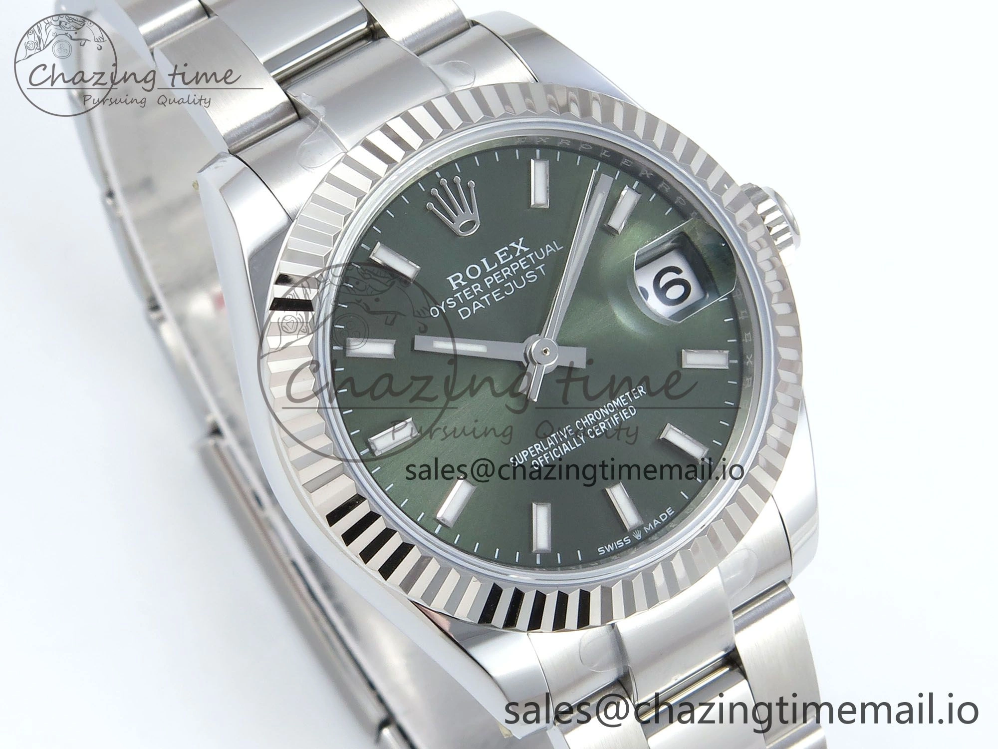 DateJust 31 278274 ARF 1:1 Best Edition 904L Steel Green Dial Stick Marker on SS Oyster Bracelet ETA 2688