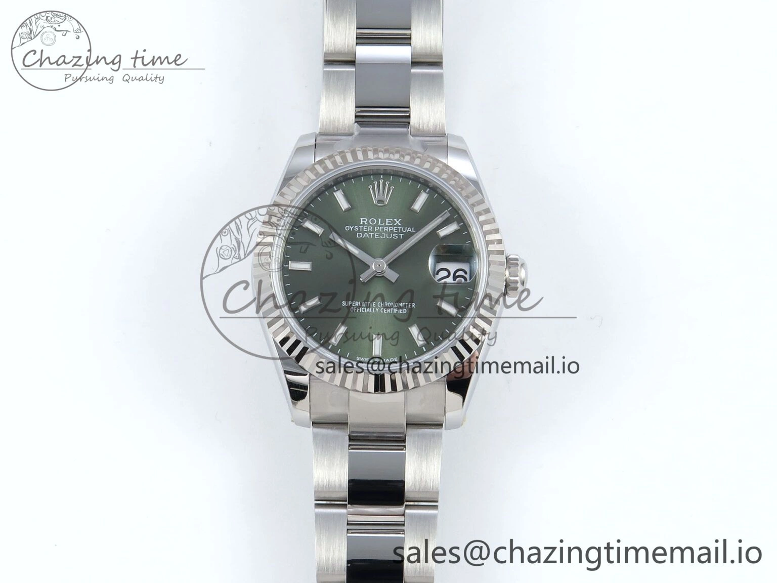 DateJust 31 278274 ARF 1:1 Best Edition 904L Steel Green Dial Stick Marker on SS Oyster Bracelet ETA 2688