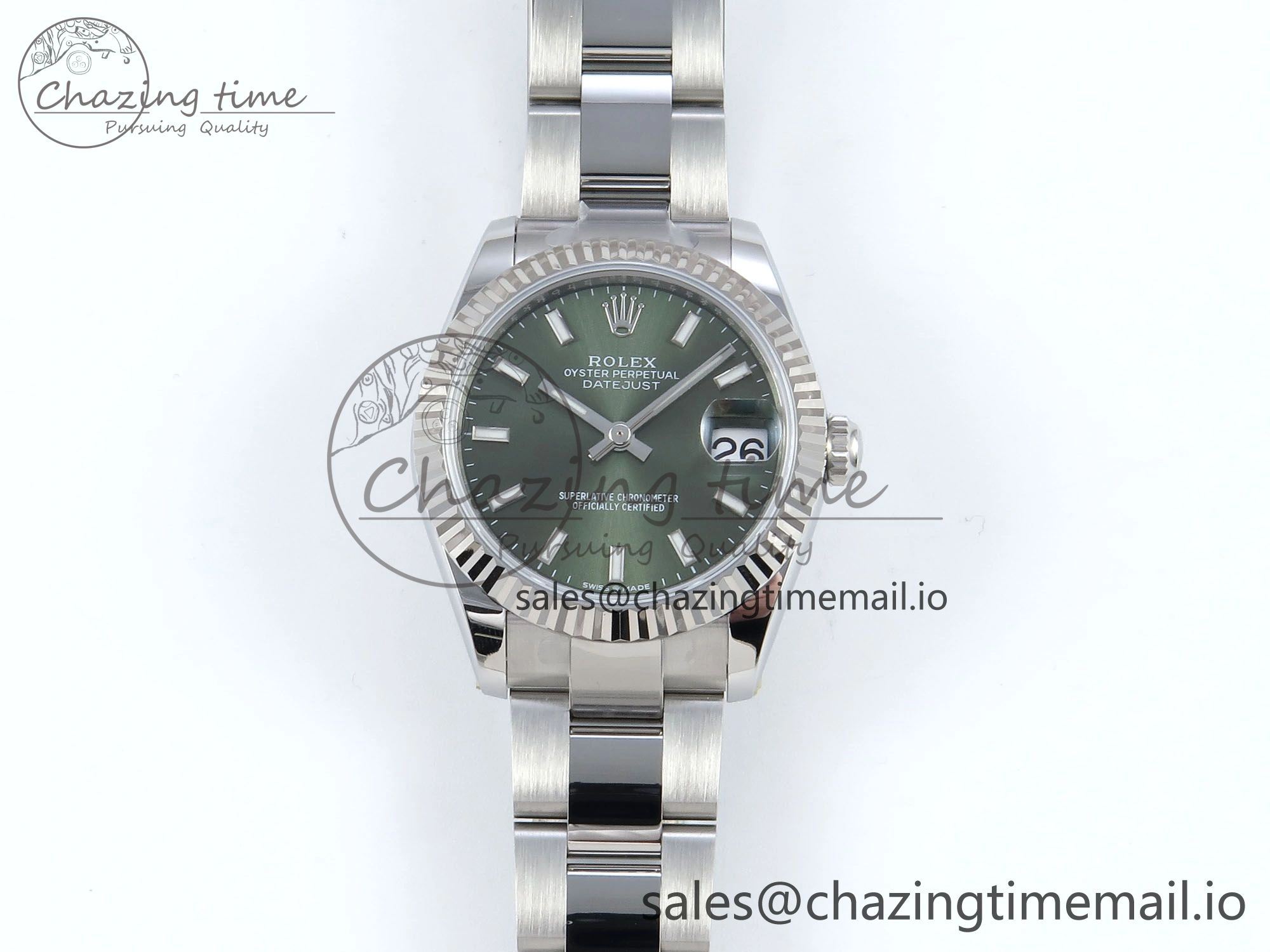 DateJust 31 278274 ARF 1:1 Best Edition 904L Steel Green Dial Stick Marker on SS Oyster Bracelet ETA 2688