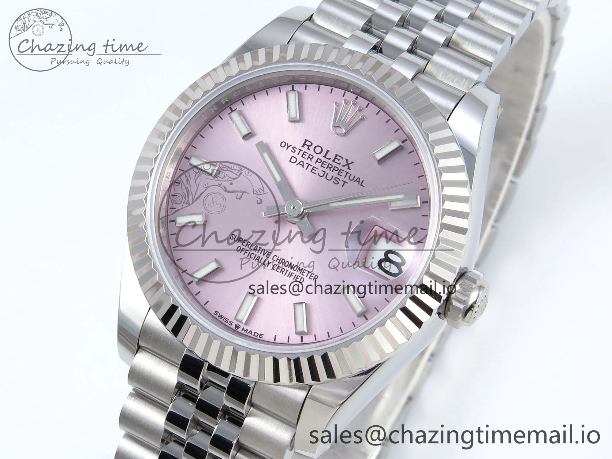 DateJust 31 278274 ARF 1:1 Best Edition 904L Steel Pink Dial Stick Marker on SS Jubilee Bracelet ETA 2688
