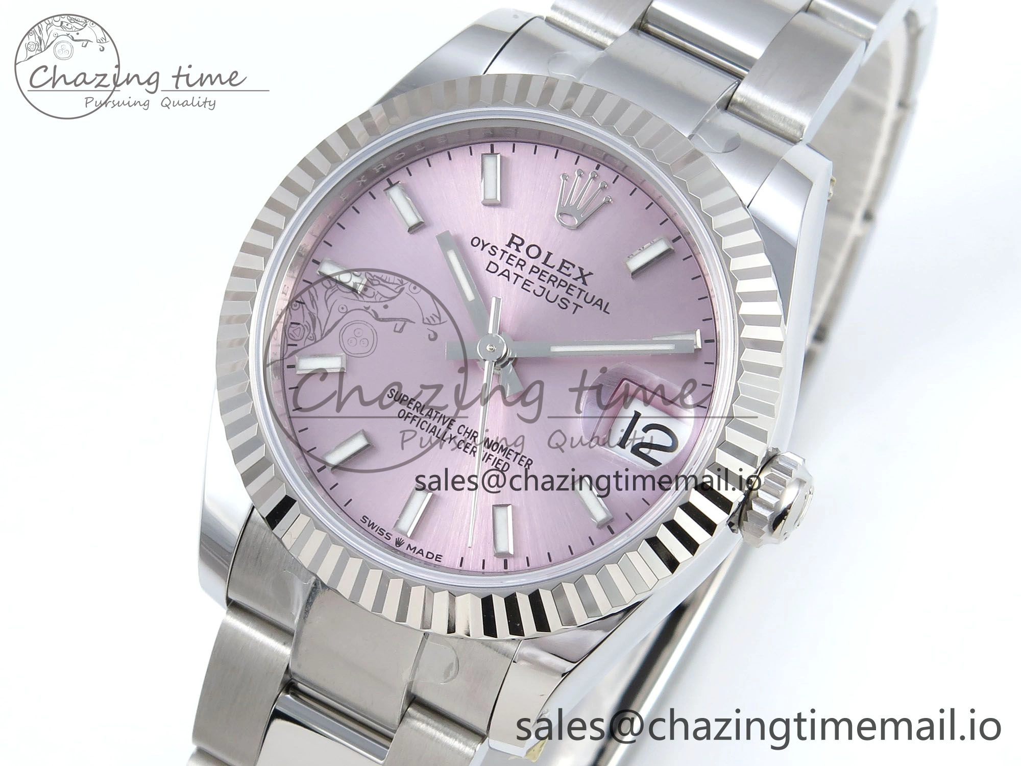DateJust 31 278274 ARF 1:1 Best Edition 904L Steel Pink Dial Stick Marker on SS Oyster Bracelet ETA 2688