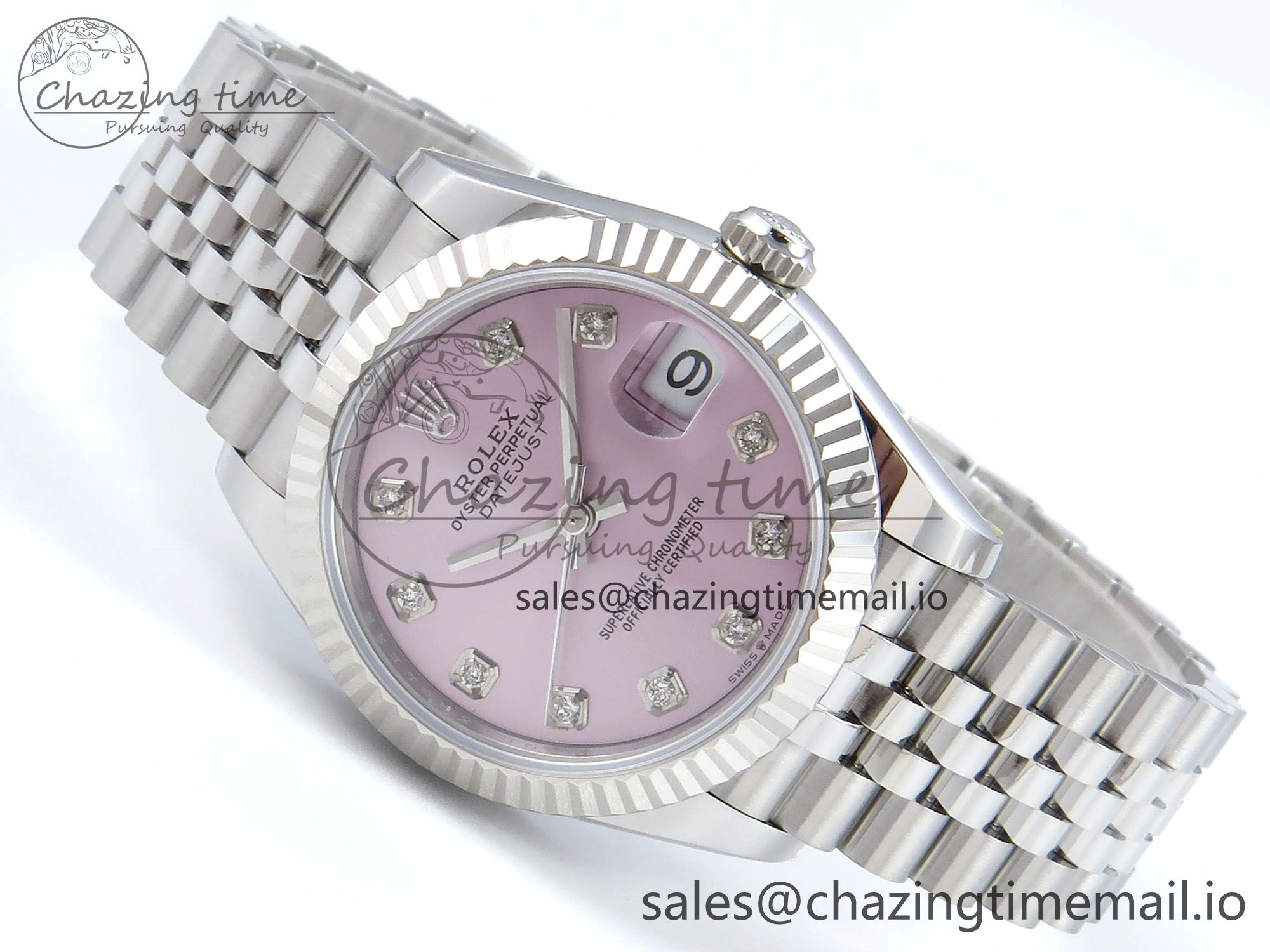 DateJust 31 278274 ARF 1:1 Best Edition 904L Steel Pink Diamonds Dial on SS Jubilee Bracelet ETA 2688