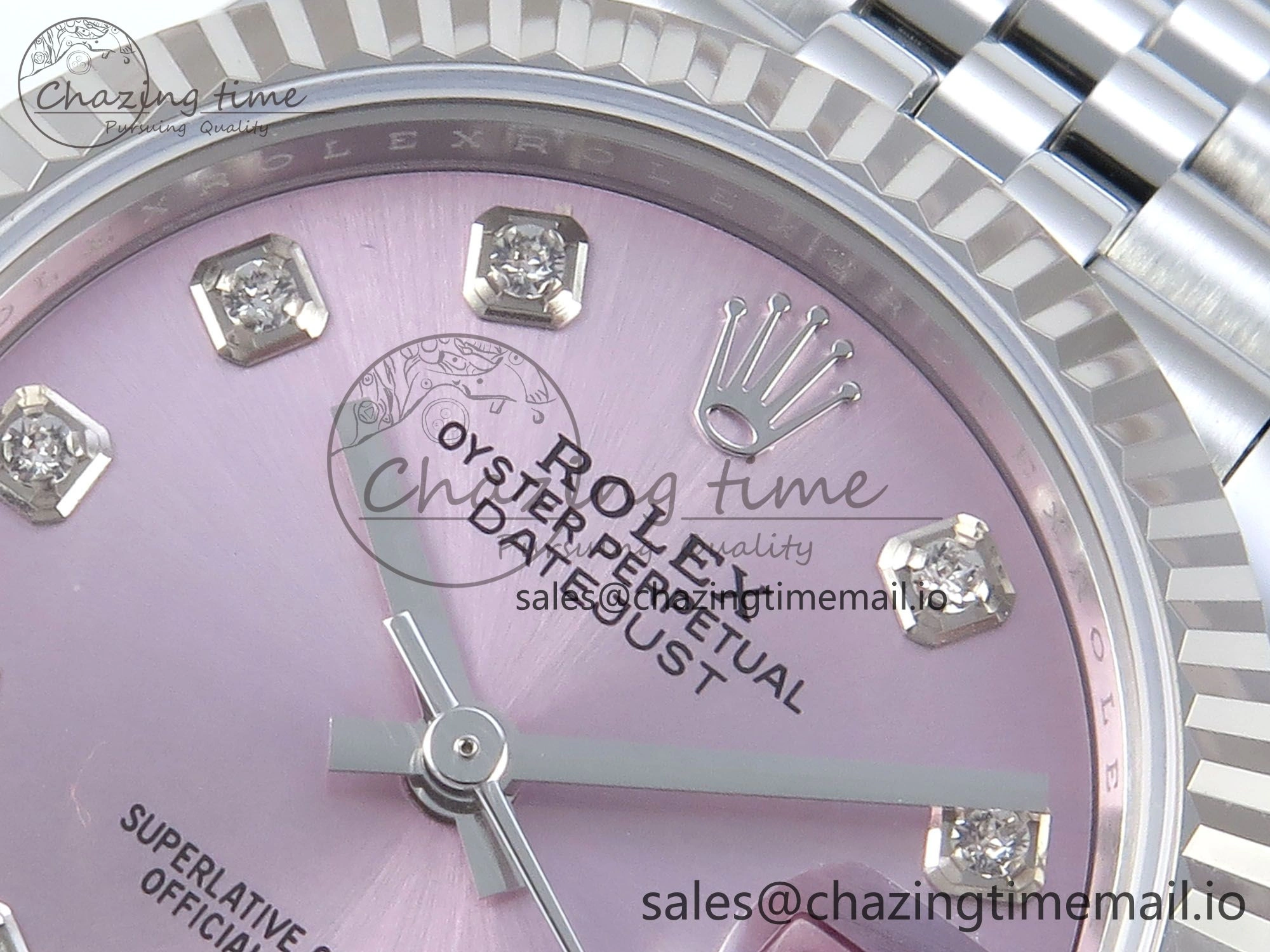 DateJust 31 278274 ARF 1:1 Best Edition 904L Steel Pink Diamonds Dial on SS Jubilee Bracelet ETA 2688