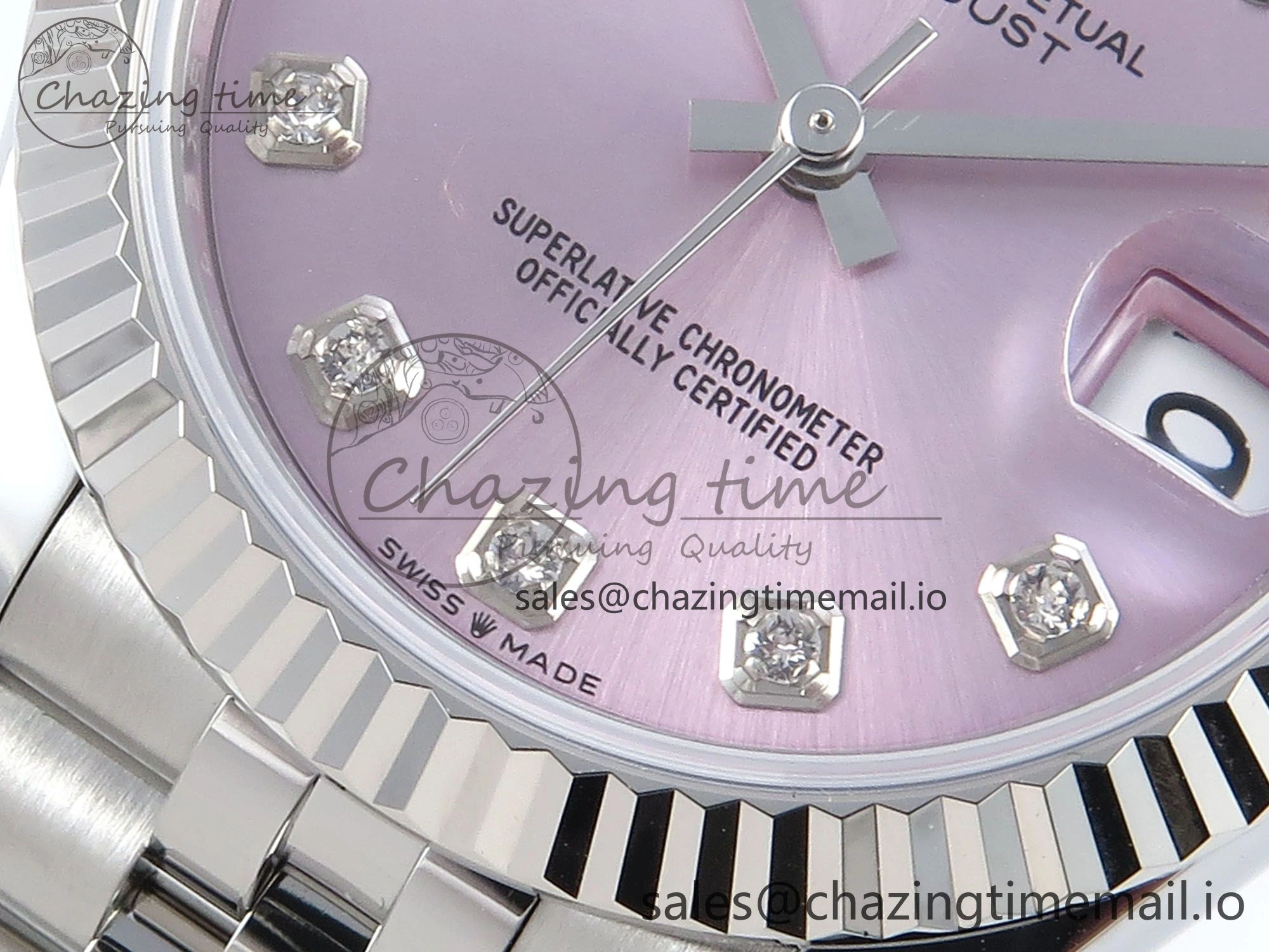 DateJust 31 278274 ARF 1:1 Best Edition 904L Steel Pink Diamonds Dial on SS Jubilee Bracelet ETA 2688