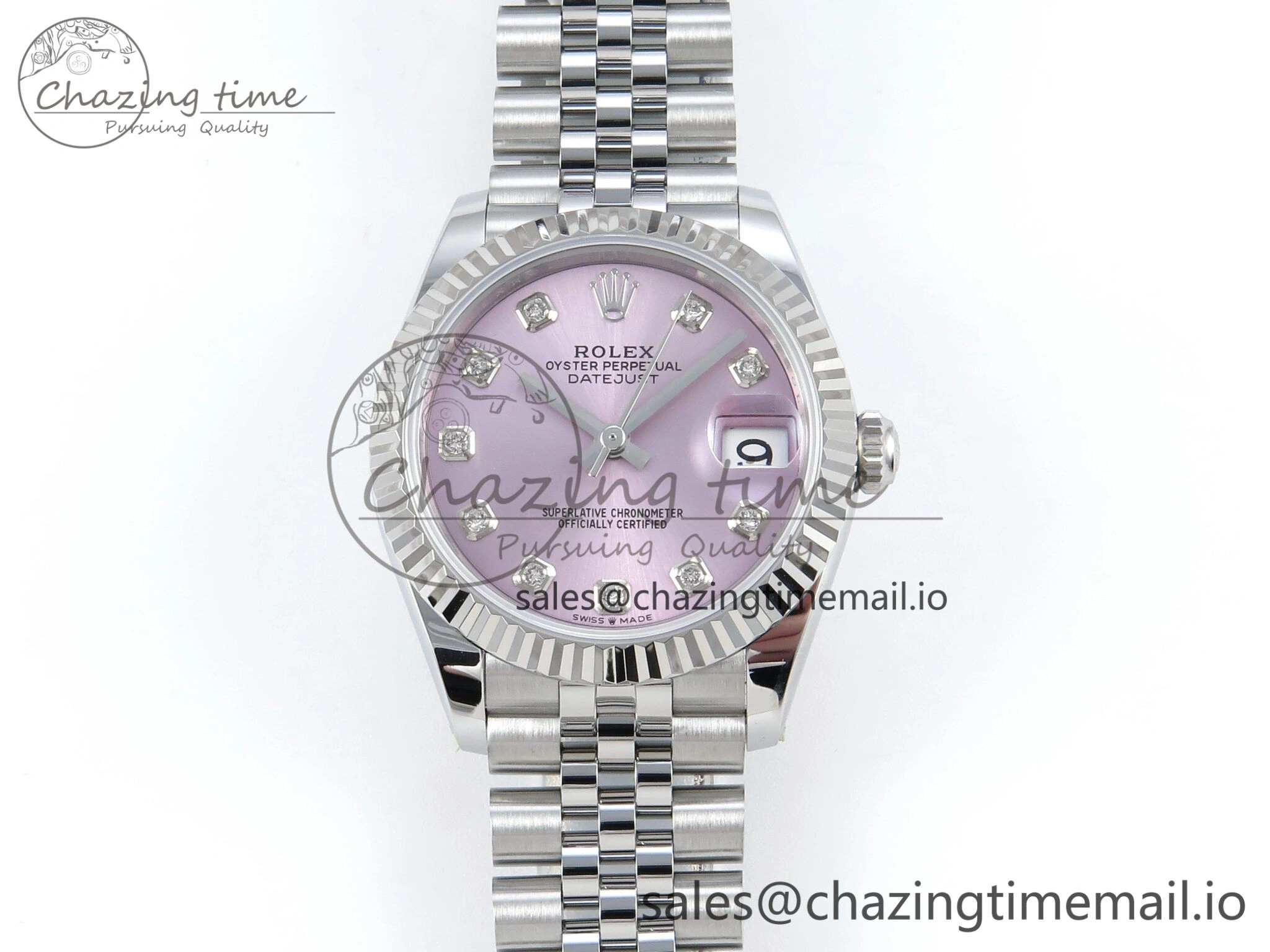DateJust 31 278274 ARF 1:1 Best Edition 904L Steel Pink Diamonds Dial on SS Jubilee Bracelet ETA 2688