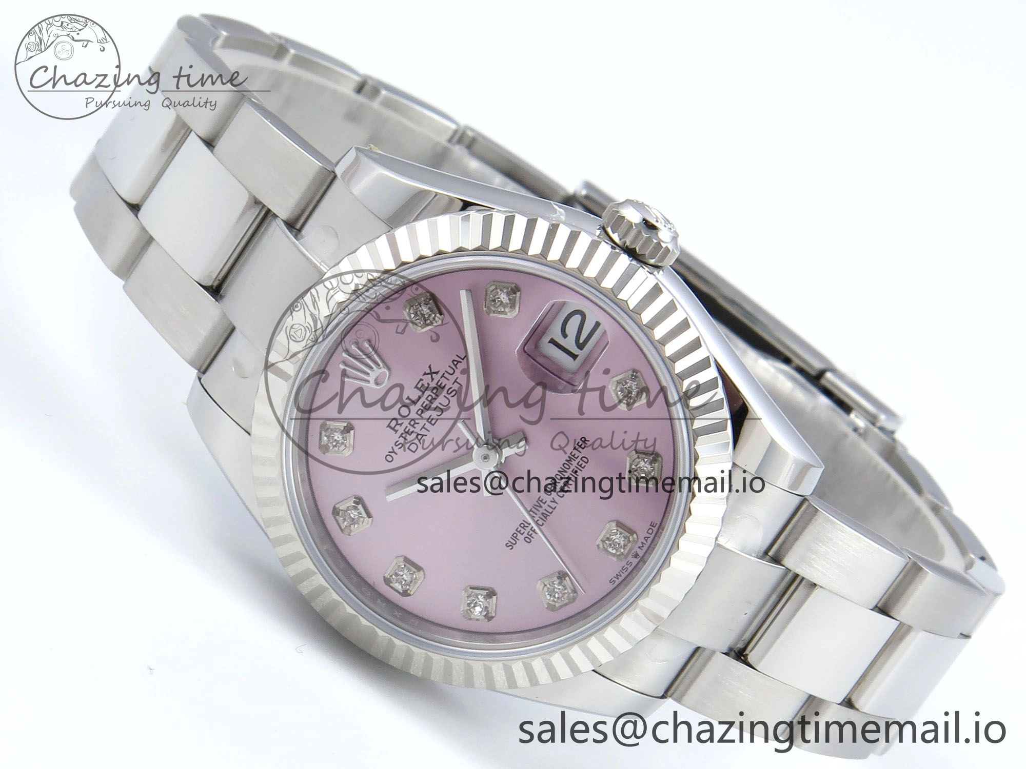 DateJust 31 278274 ARF 1:1 Best Edition 904L Steel Pink Diamonds Dial on SS Oyster Bracelet ETA 2688