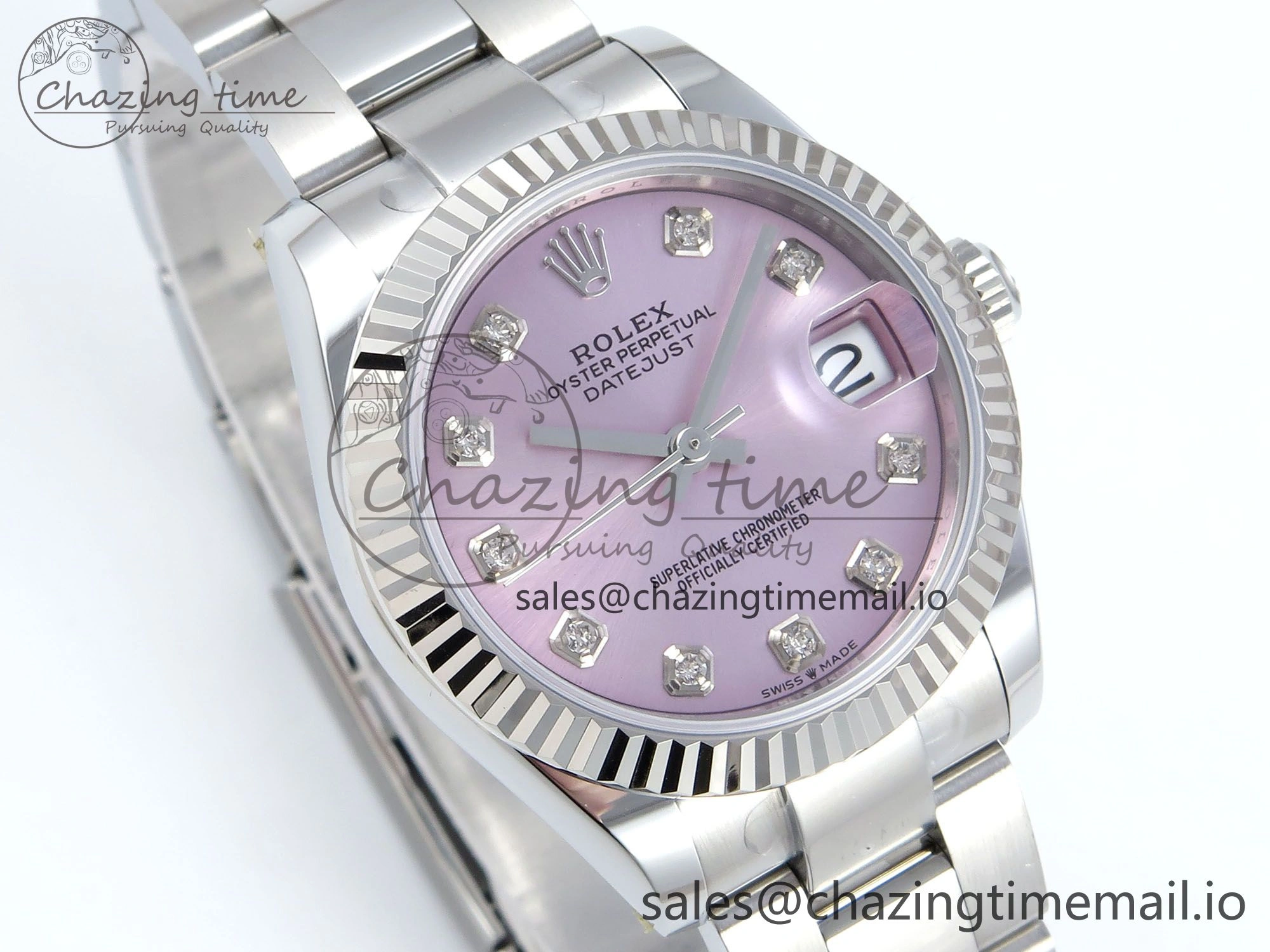 DateJust 31 278274 ARF 1:1 Best Edition 904L Steel Pink Diamonds Dial on SS Oyster Bracelet ETA 2688