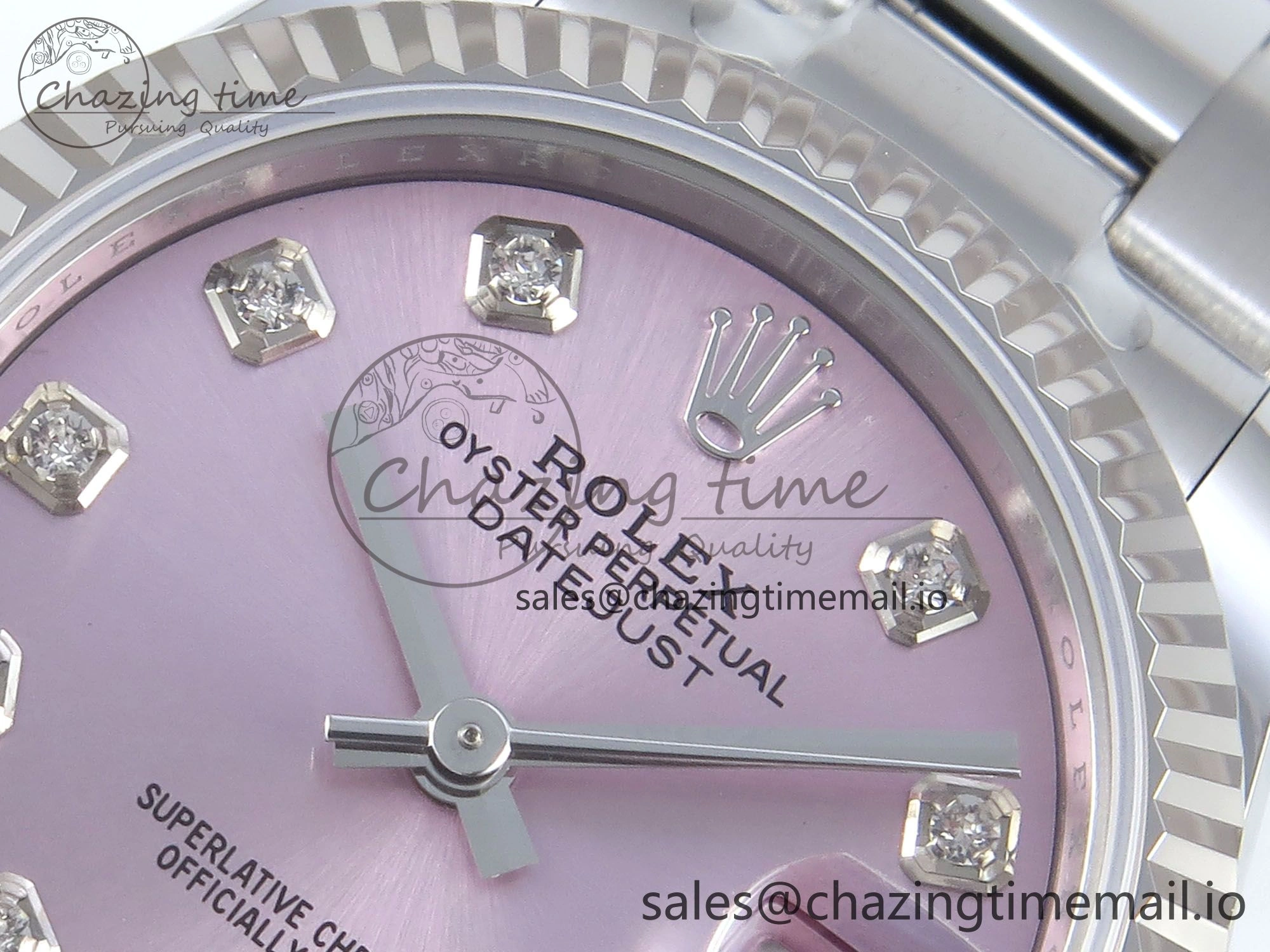 DateJust 31 278274 ARF 1:1 Best Edition 904L Steel Pink Diamonds Dial on SS Oyster Bracelet ETA 2688