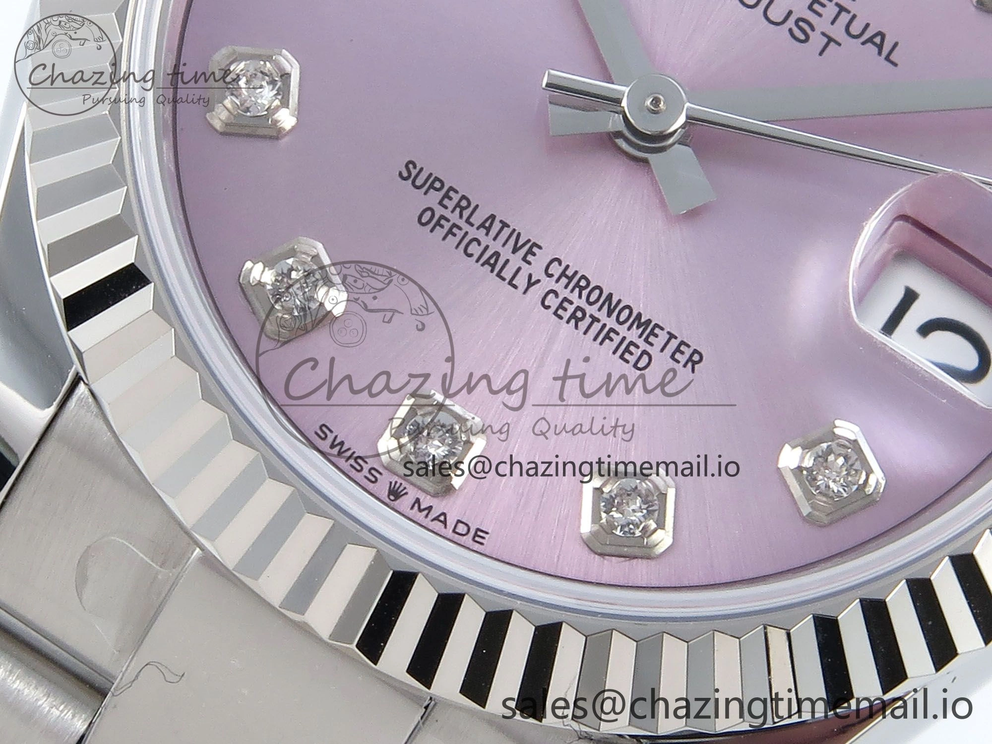 DateJust 31 278274 ARF 1:1 Best Edition 904L Steel Pink Diamonds Dial on SS Oyster Bracelet ETA 2688