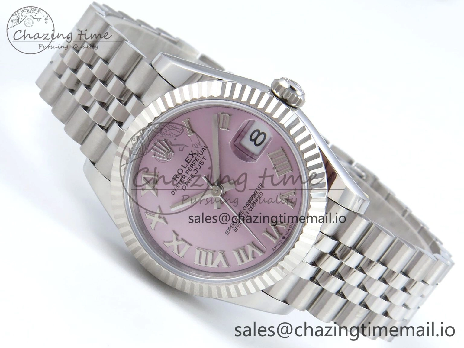 DateJust 31 278274 ARF 1:1 Best Edition 904L Steel Pink Roman Dial on SS Jubilee Bracelet ETA 2688