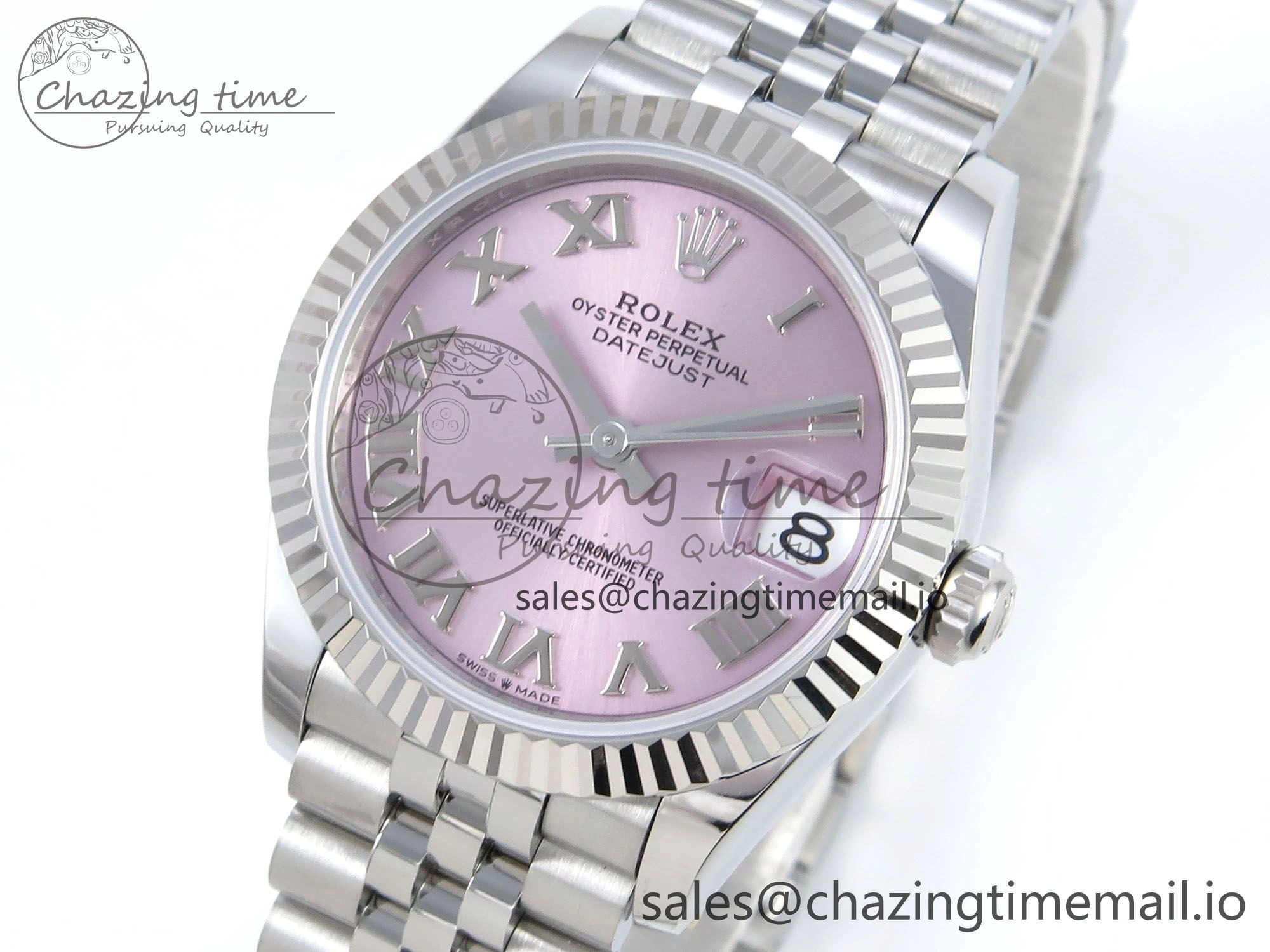 DateJust 31 278274 ARF 1:1 Best Edition 904L Steel Pink Roman Dial on SS Jubilee Bracelet ETA 2688