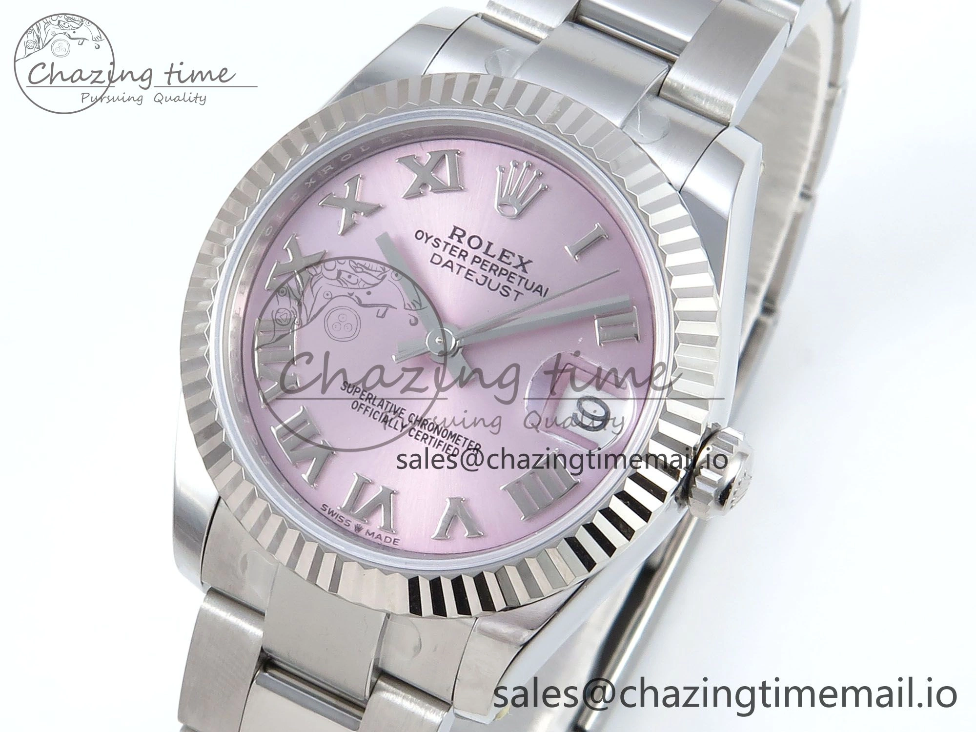DateJust 31 278274 ARF 1:1 Best Edition 904L Steel Pink Roman Dial on SS Oyster Bracelet ETA 2688