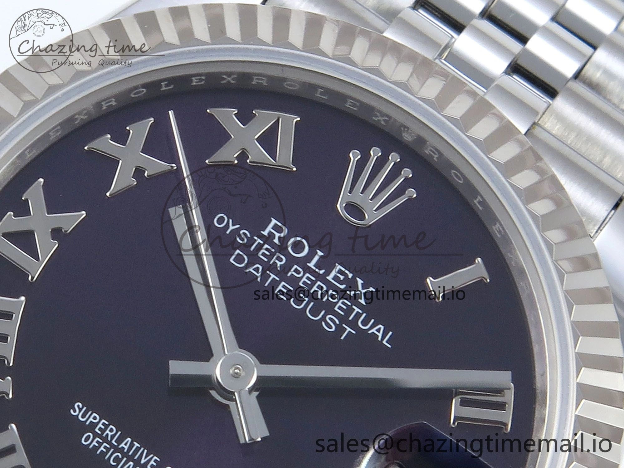 DateJust 31 278274 ARF 1:1 Best Edition 904L Steel Purple Roman Dial on SS Jubilee Bracelet ETA 2688