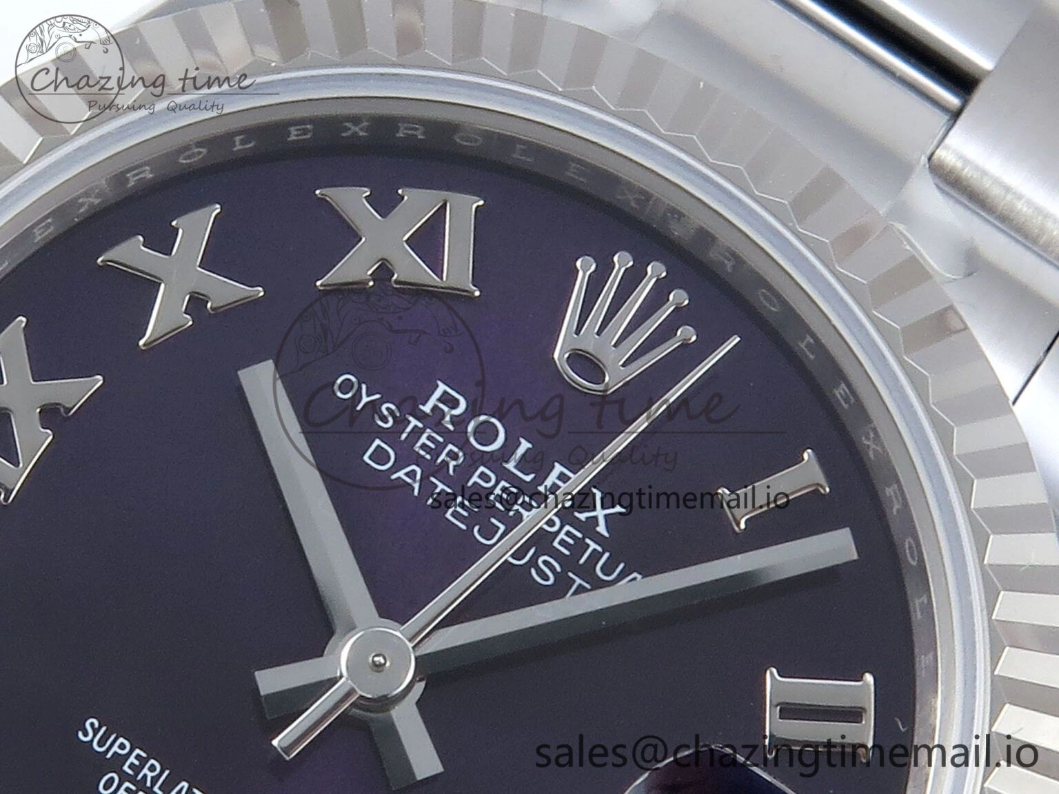 DateJust 31 278274 ARF 1:1 Best Edition 904L Steel Purple Roman Dial on SS Oyster Bracelet ETA 2688