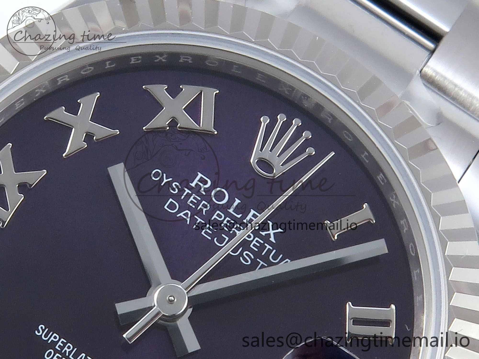 DateJust 31 278274 ARF 1:1 Best Edition 904L Steel Purple Roman Dial on SS Oyster Bracelet ETA 2688