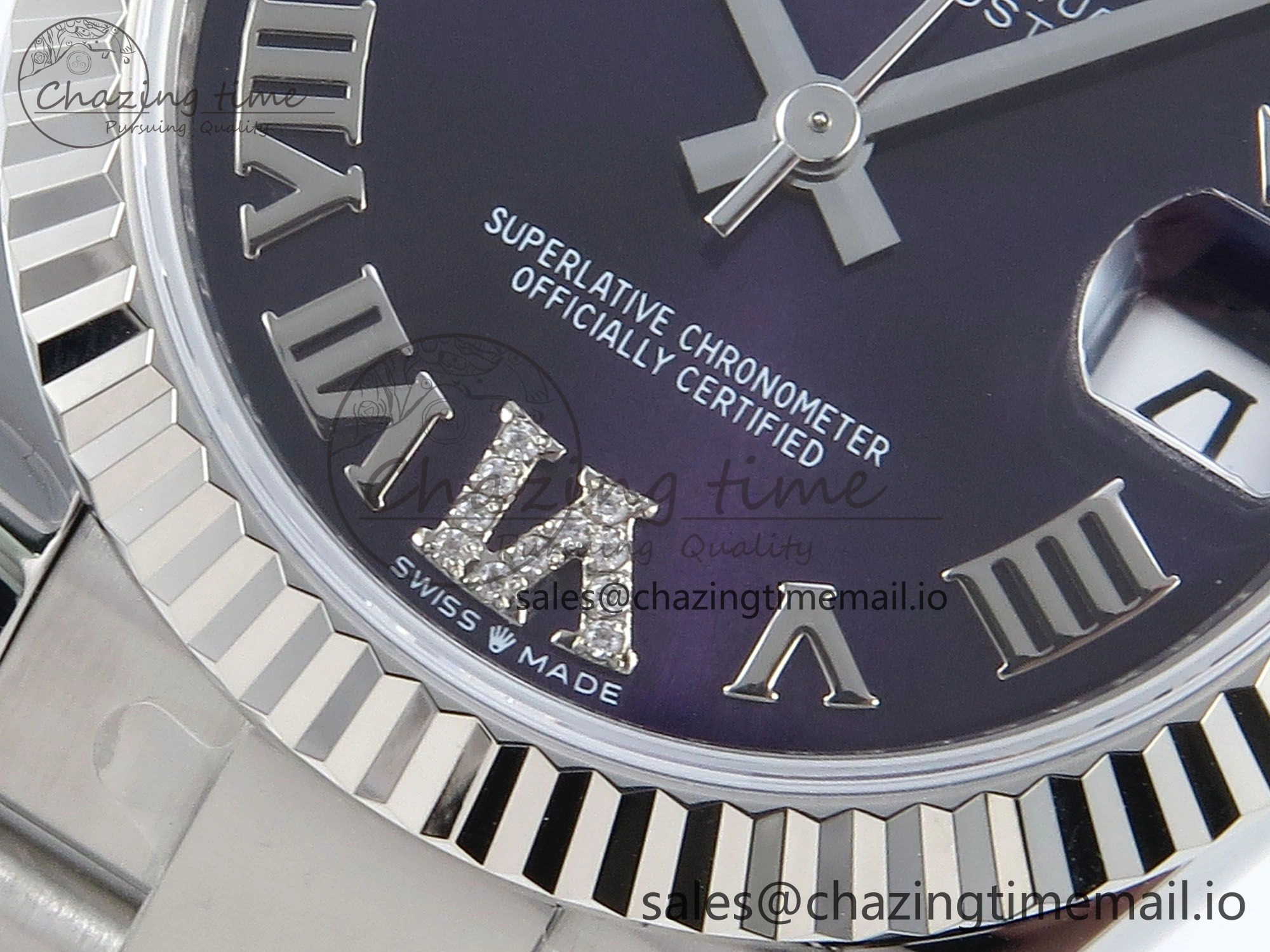 DateJust 31 278274 ARF 1:1 Best Edition 904L Steel Purple Roman Dial on SS Oyster Bracelet ETA 2688
