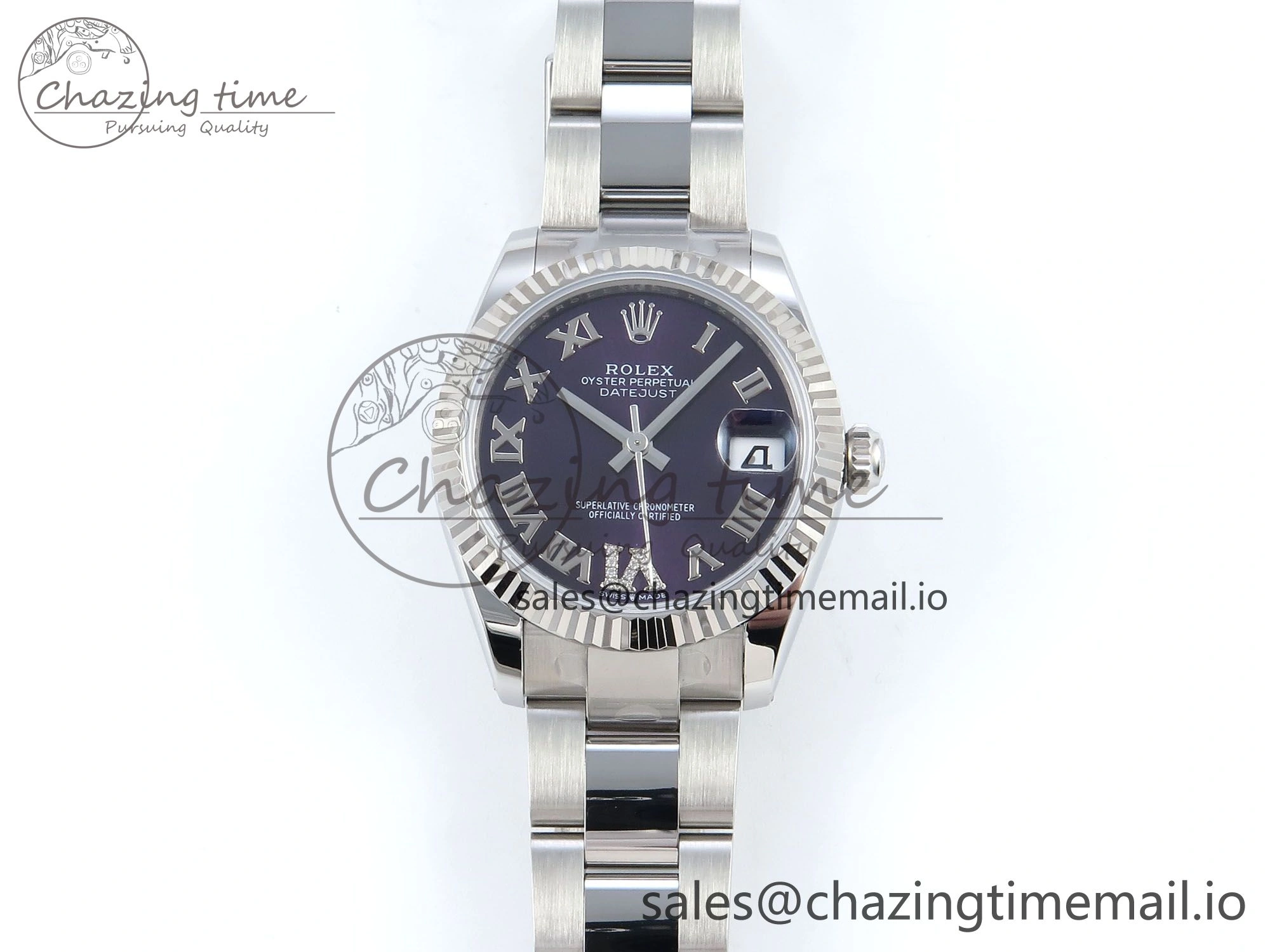 DateJust 31 278274 ARF 1:1 Best Edition 904L Steel Purple Roman Dial on SS Oyster Bracelet ETA 2688