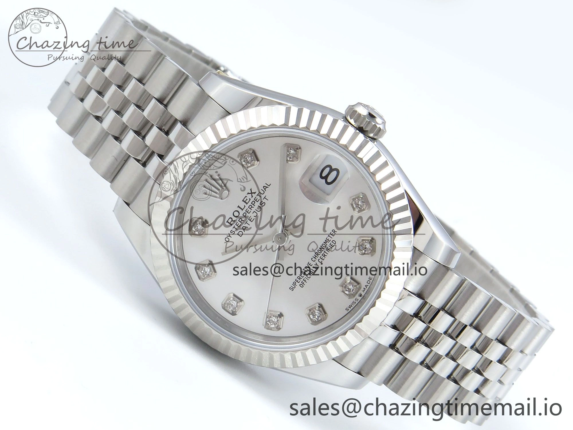 DateJust 31 278274 ARF 1:1 Best Edition 904L Steel Silver Diamonds Dial on SS Jubilee Bracelet ETA 2688