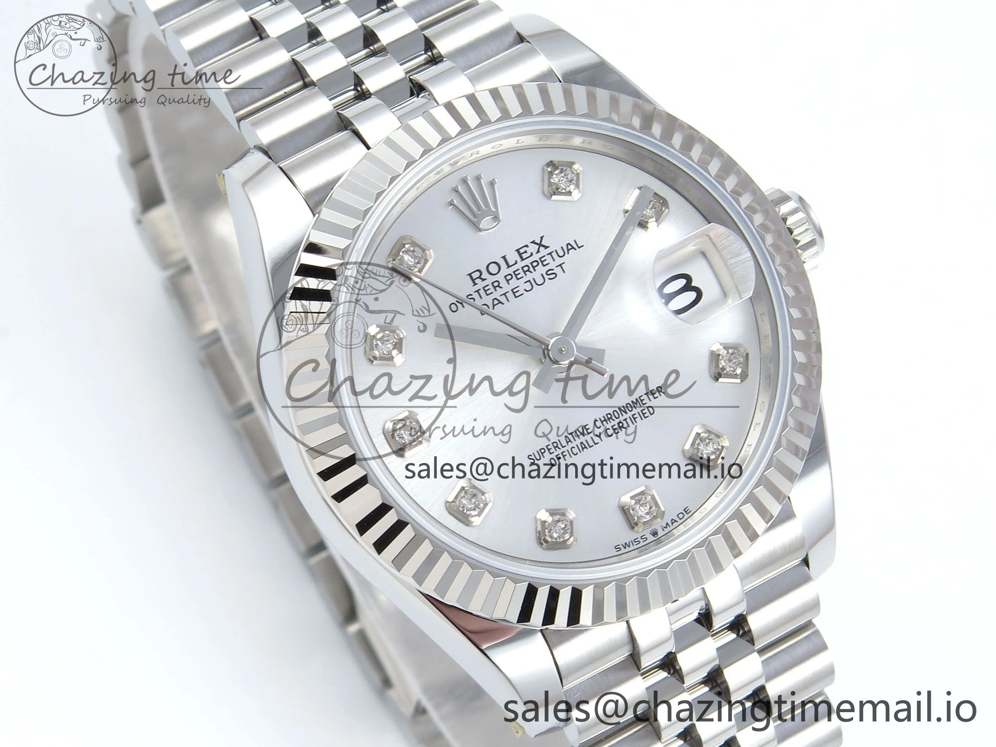 DateJust 31 278274 ARF 1:1 Best Edition 904L Steel Silver Diamonds Dial on SS Jubilee Bracelet ETA 2688