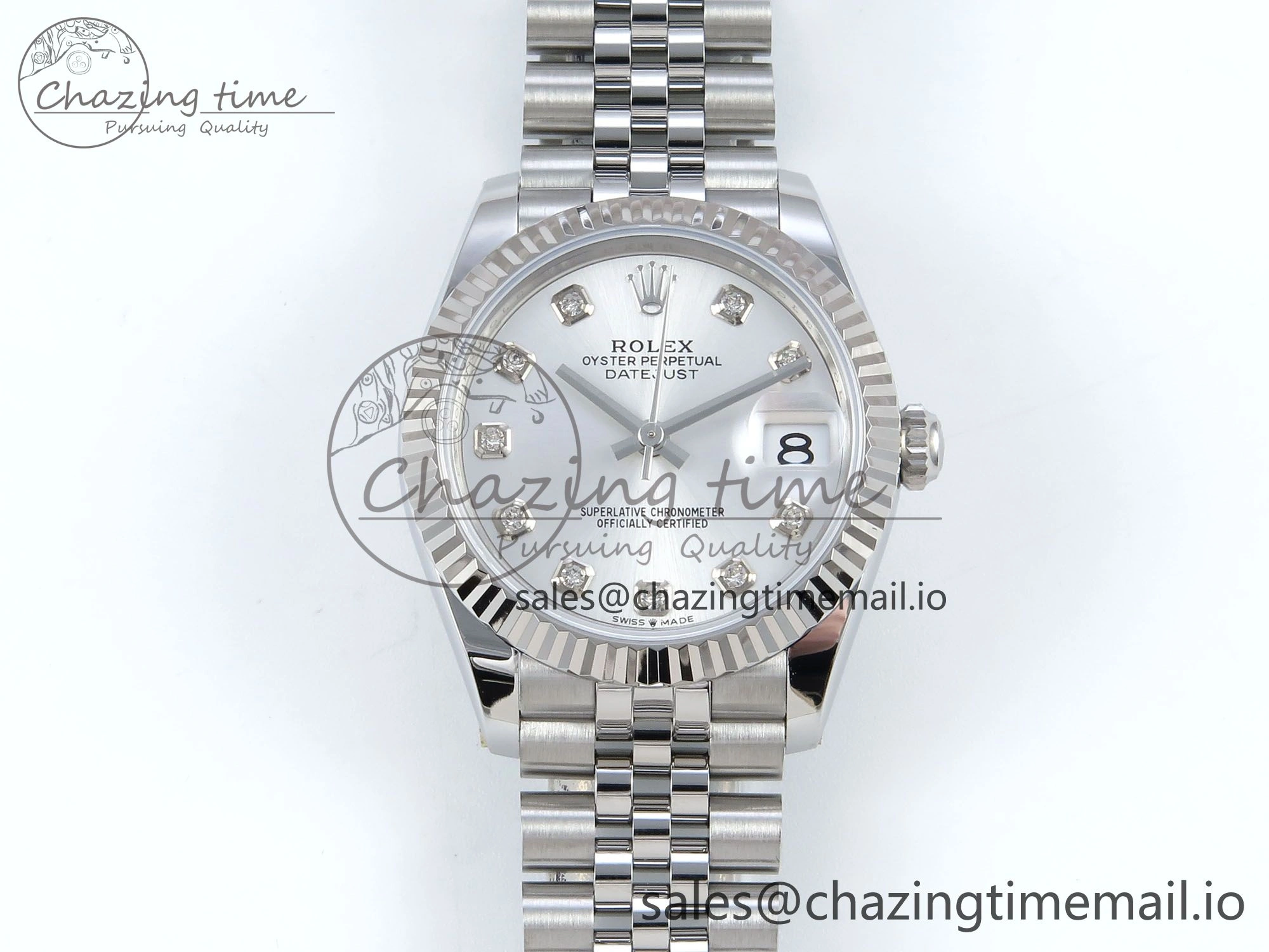 DateJust 31 278274 ARF 1:1 Best Edition 904L Steel Silver Diamonds Dial on SS Jubilee Bracelet ETA 2688