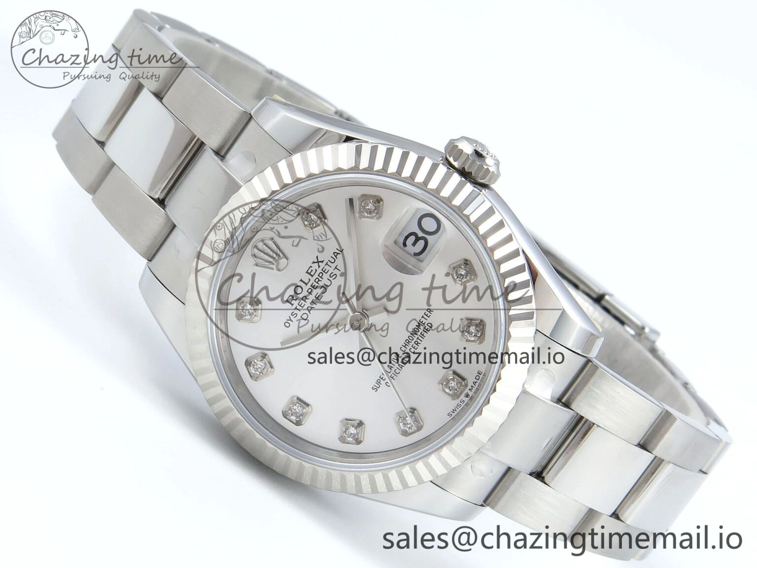 DateJust 31 278274 ARF 1:1 Best Edition 904L Steel Silver Diamonds Dial on SS Oyster Bracelet ETA 2688
