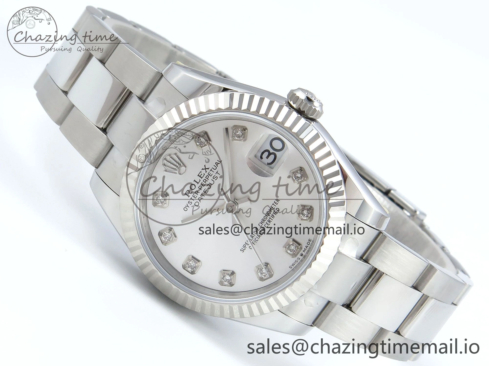DateJust 31 278274 ARF 1:1 Best Edition 904L Steel Silver Diamonds Dial on SS Oyster Bracelet ETA 2688