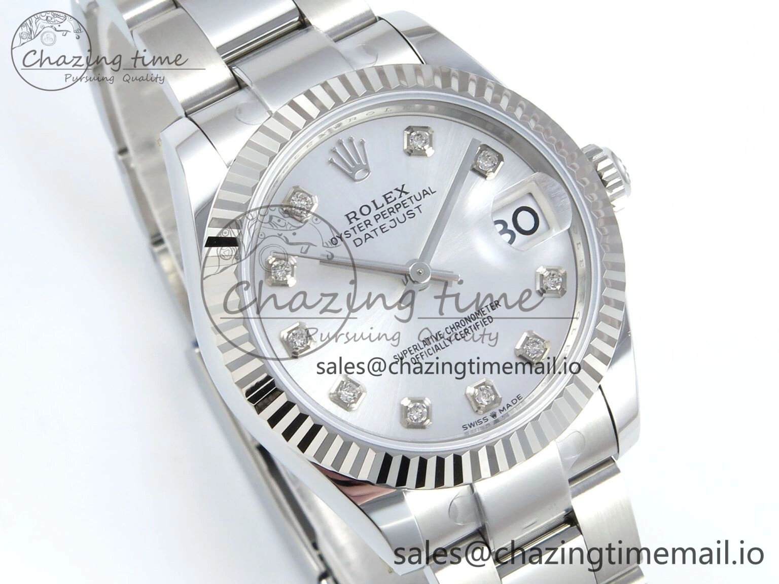 DateJust 31 278274 ARF 1:1 Best Edition 904L Steel Silver Diamonds Dial on SS Oyster Bracelet ETA 2688