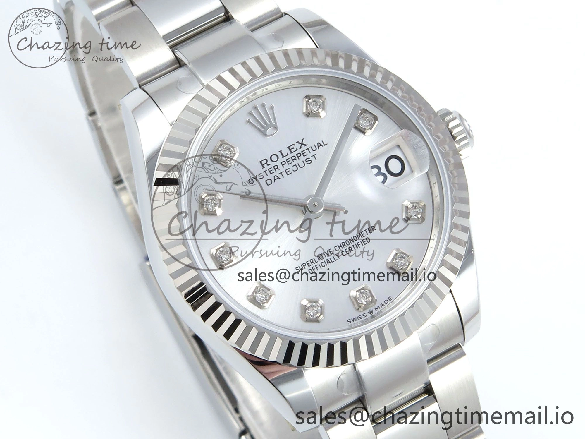 DateJust 31 278274 ARF 1:1 Best Edition 904L Steel Silver Diamonds Dial on SS Oyster Bracelet ETA 2688