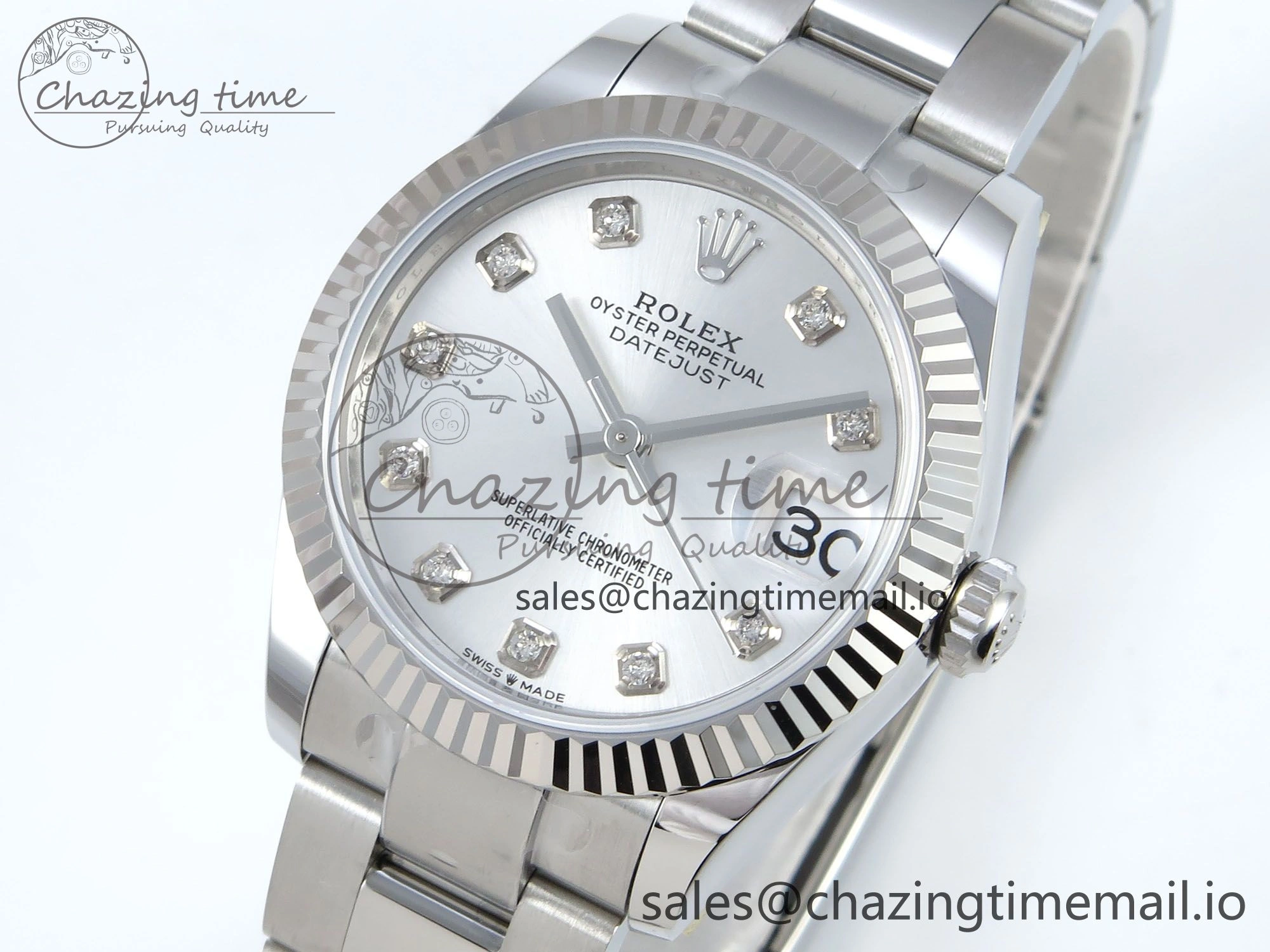 DateJust 31 278274 ARF 1:1 Best Edition 904L Steel Silver Diamonds Dial on SS Oyster Bracelet ETA 2688
