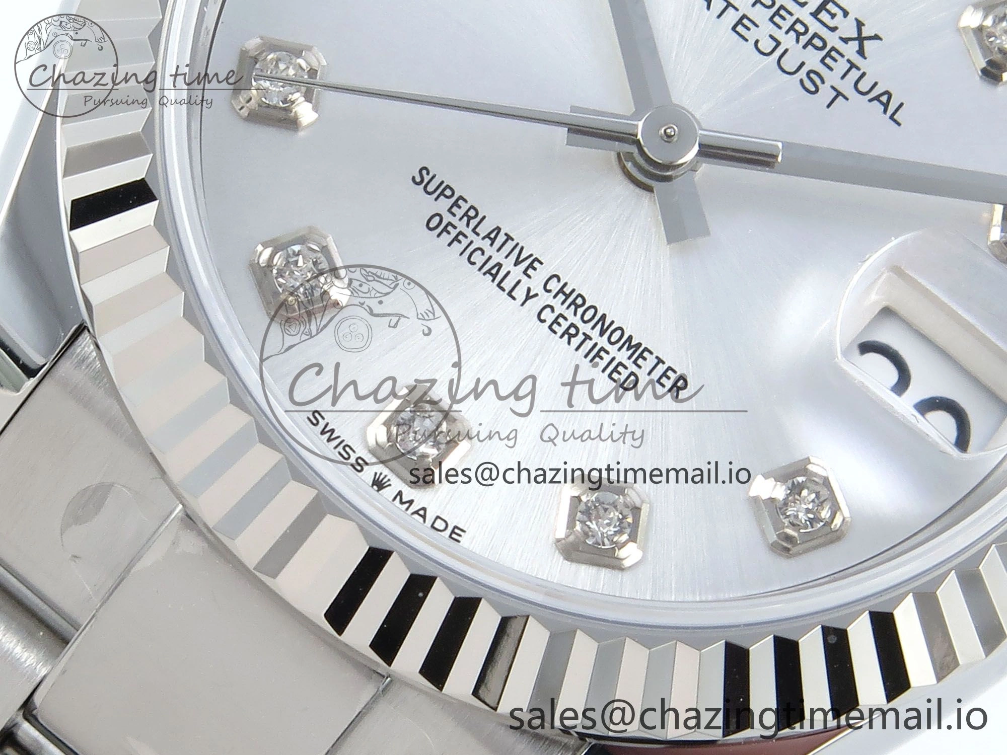 DateJust 31 278274 ARF 1:1 Best Edition 904L Steel Silver Diamonds Dial on SS Oyster Bracelet ETA 2688