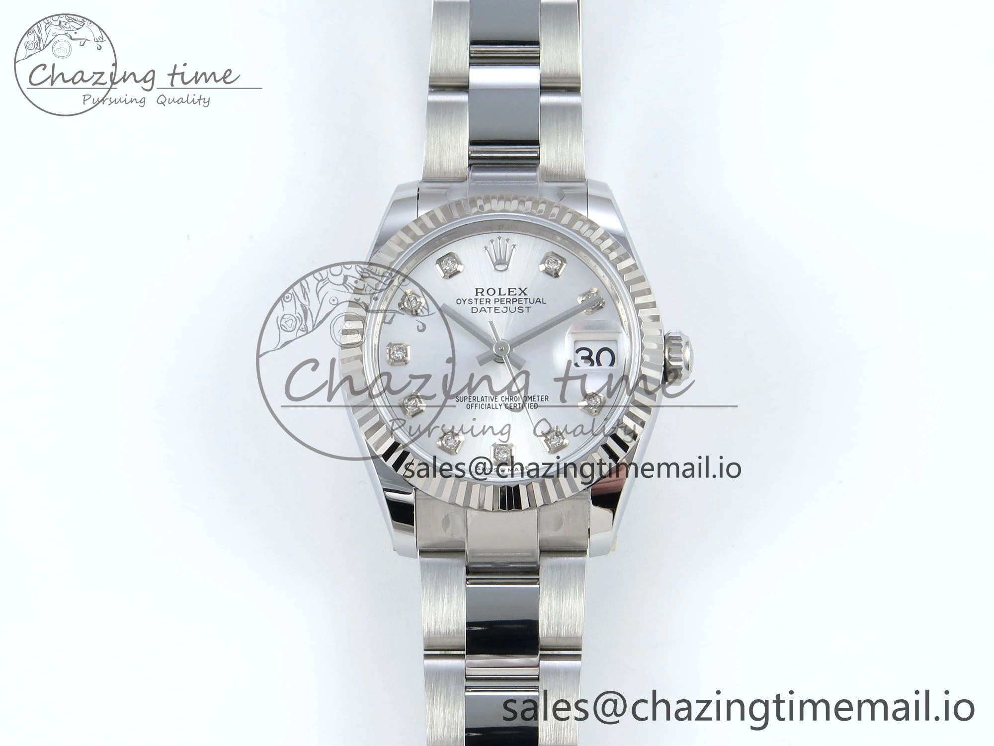 DateJust 31 278274 ARF 1:1 Best Edition 904L Steel Silver Diamonds Dial on SS Oyster Bracelet ETA 2688