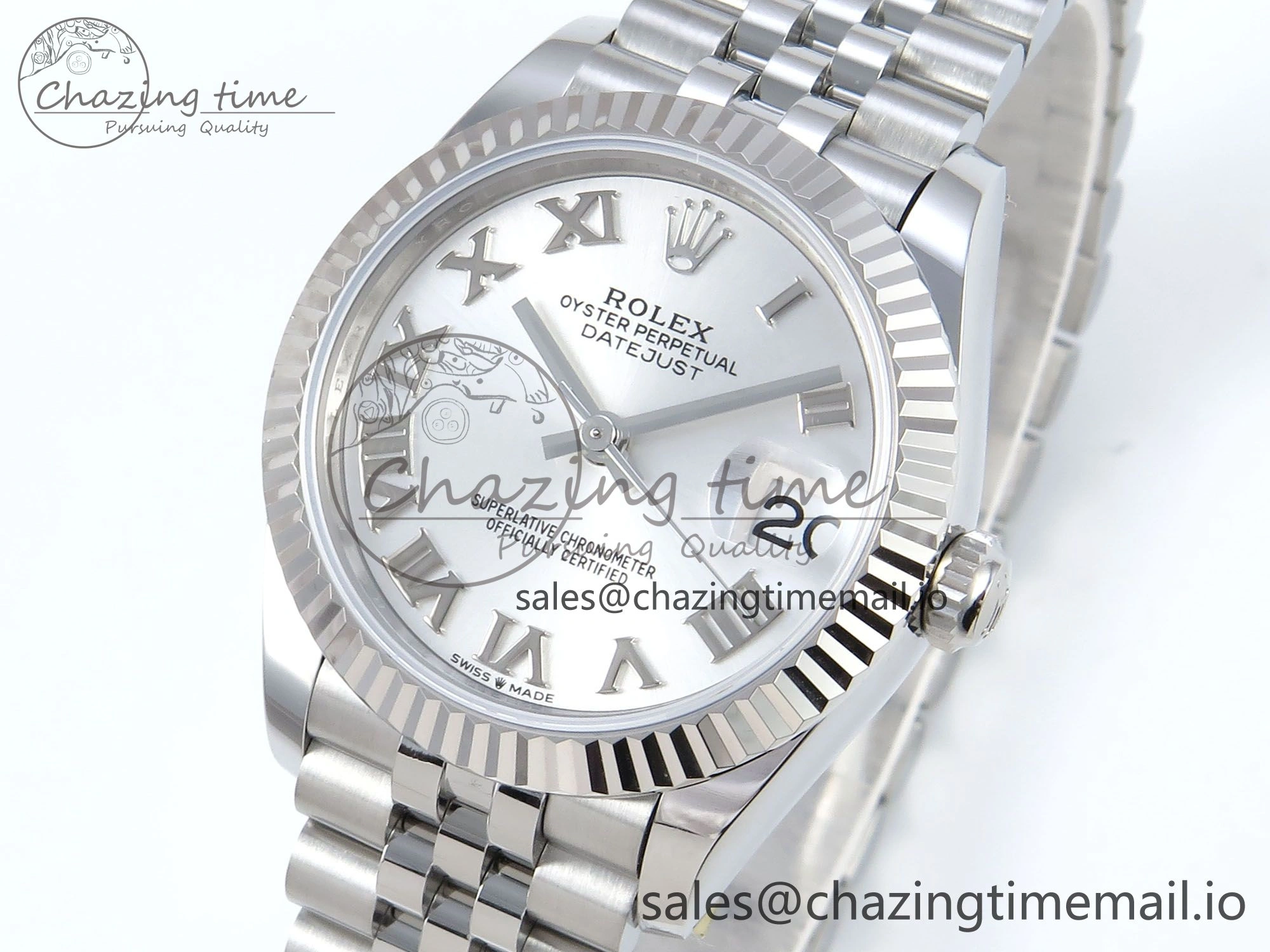 DateJust 31 278274 ARF 1:1 Best Edition 904L Steel Silver Roman Diamonds Dial on SS Jubilee Bracelet ETA 2688