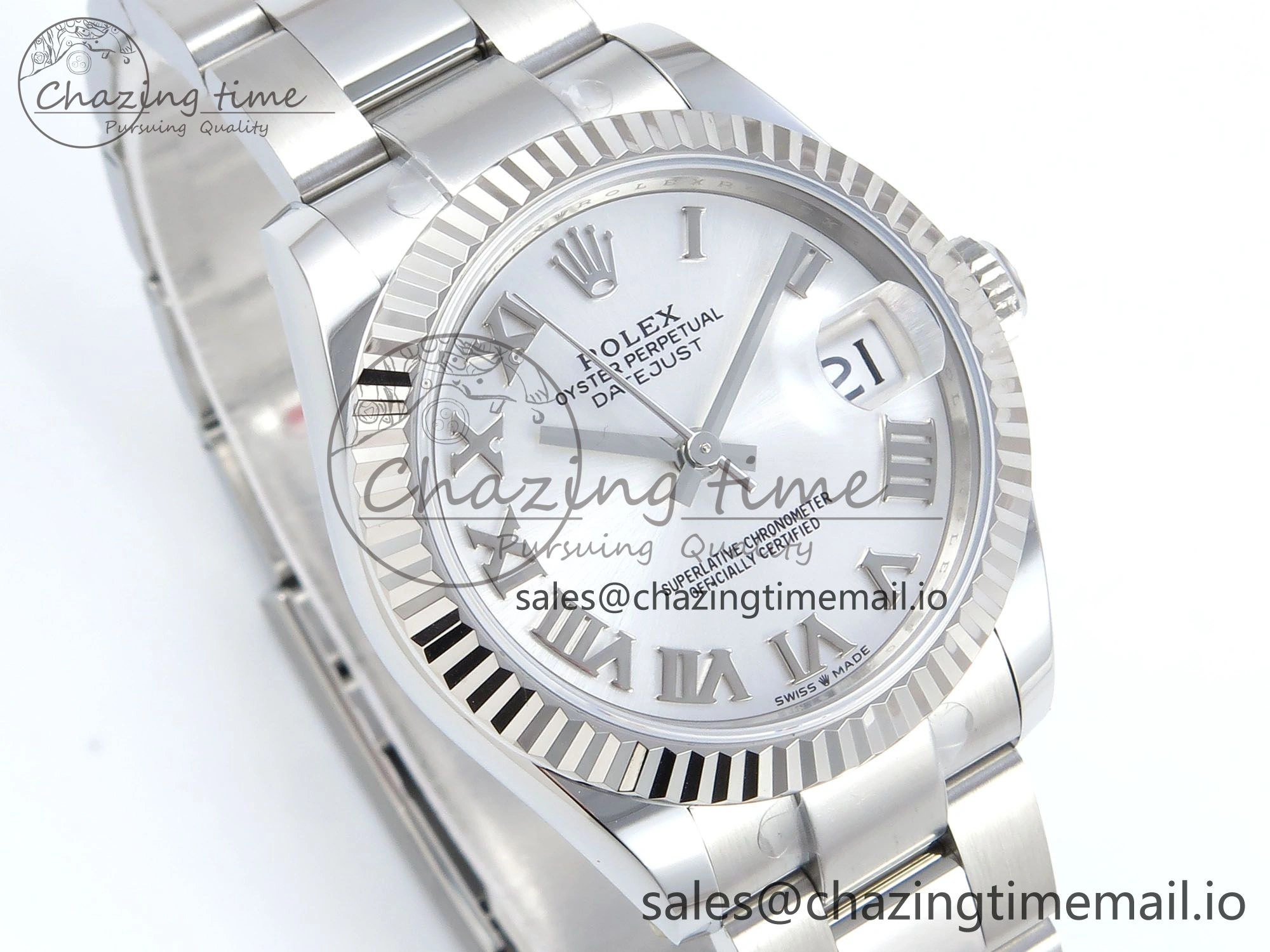DateJust 31 278274 ARF 1:1 Best Edition 904L Steel Silver Roman Diamonds Dial on SS Oyster Bracelet ETA 2688