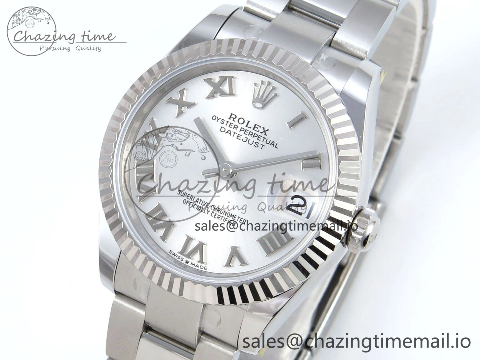 DateJust 31 278274 ARF 1:1 Best Edition 904L Steel Silver Roman Diamonds Dial on SS Oyster Bracelet ETA 2688