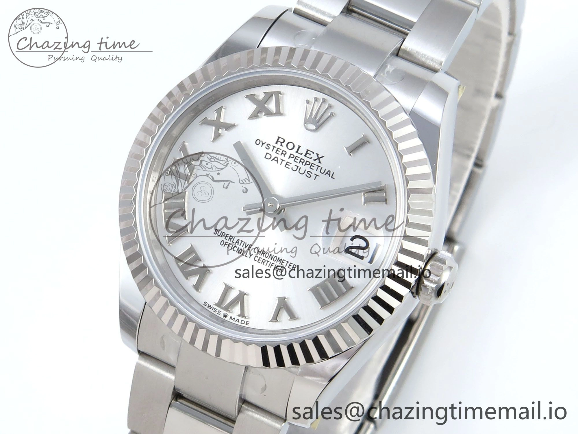 DateJust 31 278274 ARF 1:1 Best Edition 904L Steel Silver Roman Diamonds Dial on SS Oyster Bracelet ETA 2688