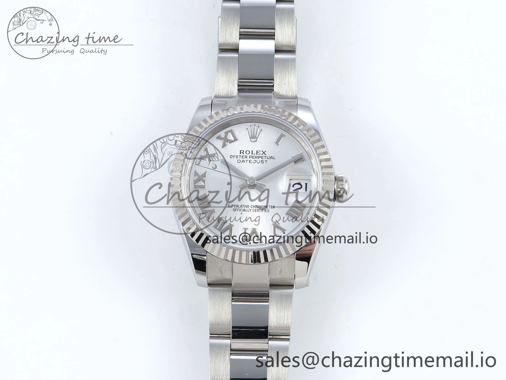 DateJust 31 278274 ARF 1:1 Best Edition 904L Steel Silver Roman Diamonds Dial on SS Oyster Bracelet ETA 2688