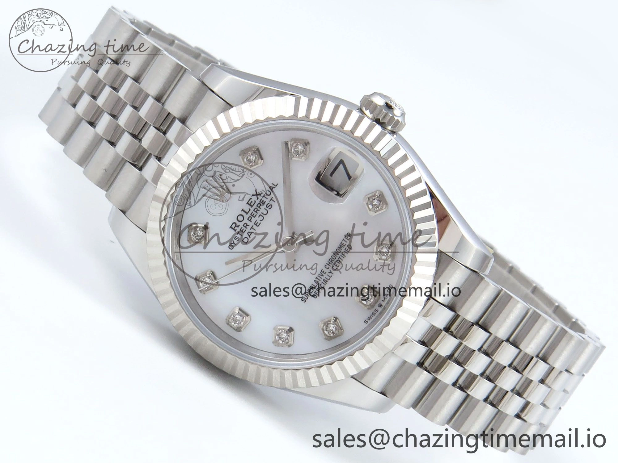 DateJust 31 278274 ARF 1:1 Best Edition 904L Steel White MOP Diamonds Dial on SS Jubilee Bracelet ETA 2688