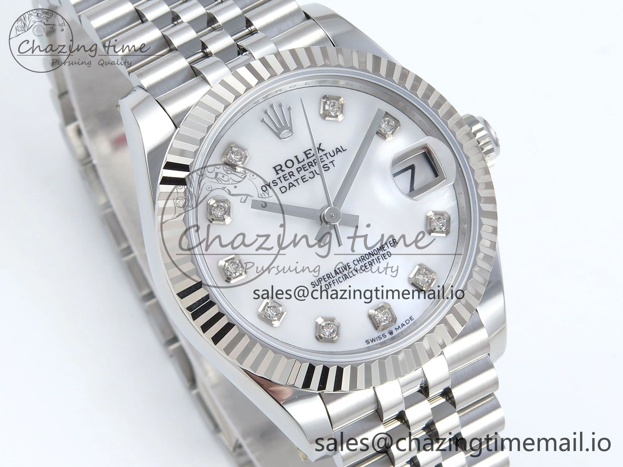 DateJust 31 278274 ARF 1:1 Best Edition 904L Steel White MOP Diamonds Dial on SS Jubilee Bracelet ETA 2688