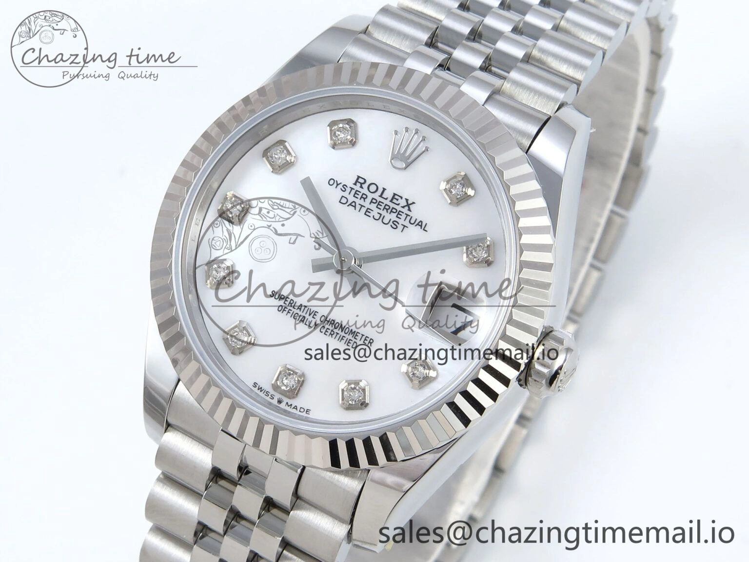 DateJust 31 278274 ARF 1:1 Best Edition 904L Steel White MOP Diamonds Dial on SS Jubilee Bracelet ETA 2688